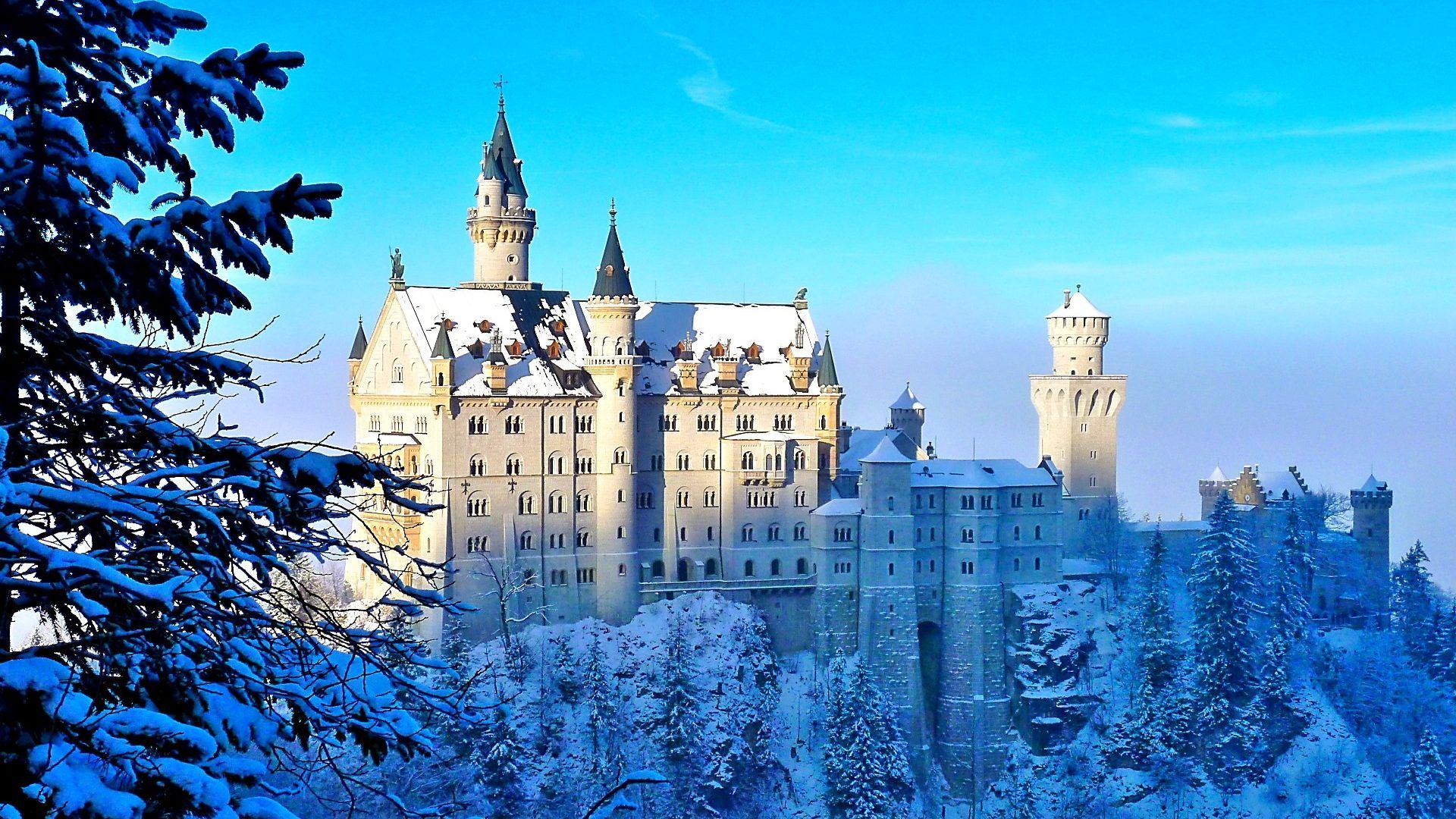 Castle In Winter Landscape Wallpapers