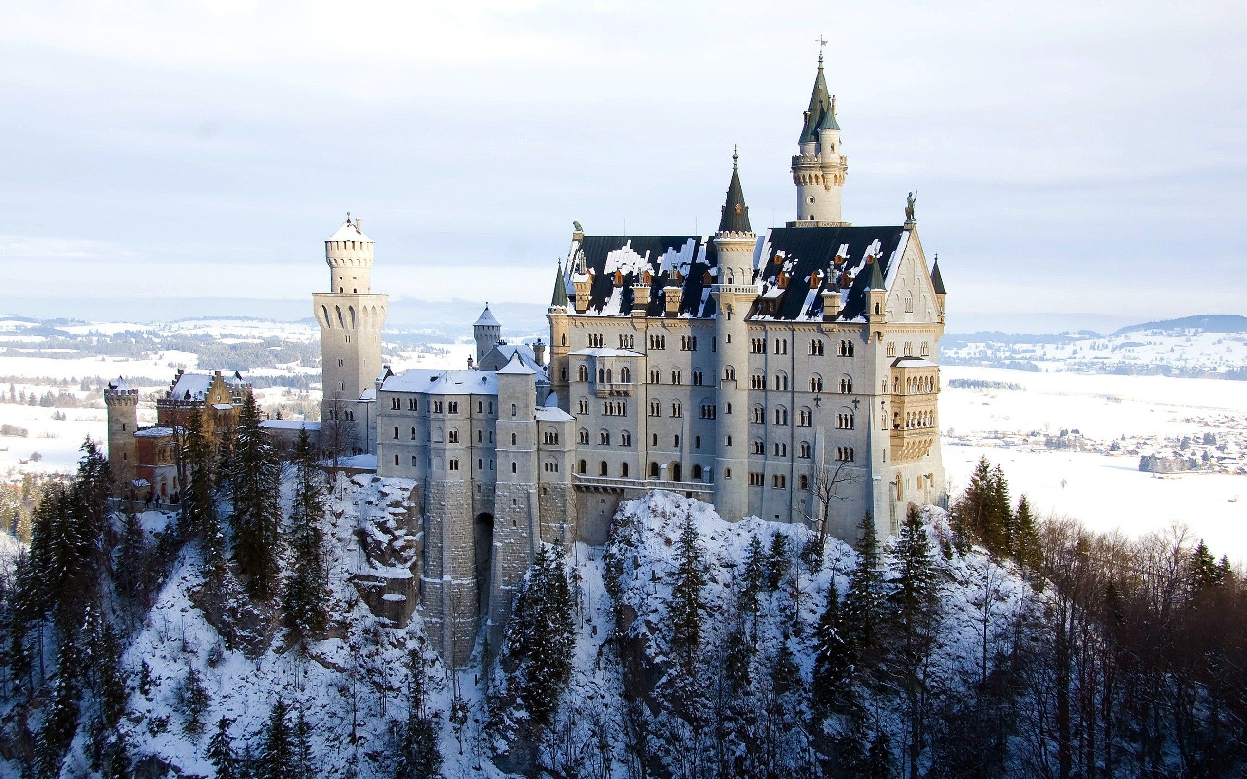 Castle In Winter Landscape Wallpapers