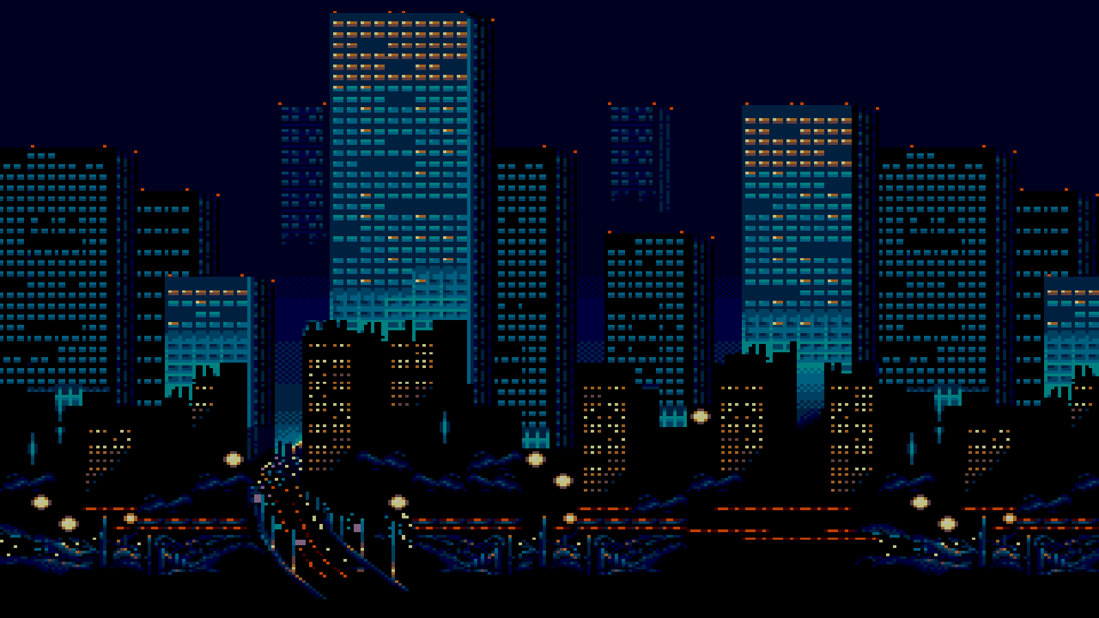 City Building Sunshine Pixel Art Wallpapers