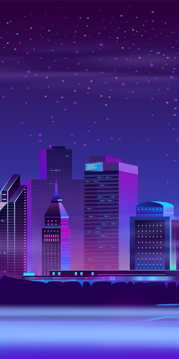 City Buildings Lights 8 Bit Wallpapers