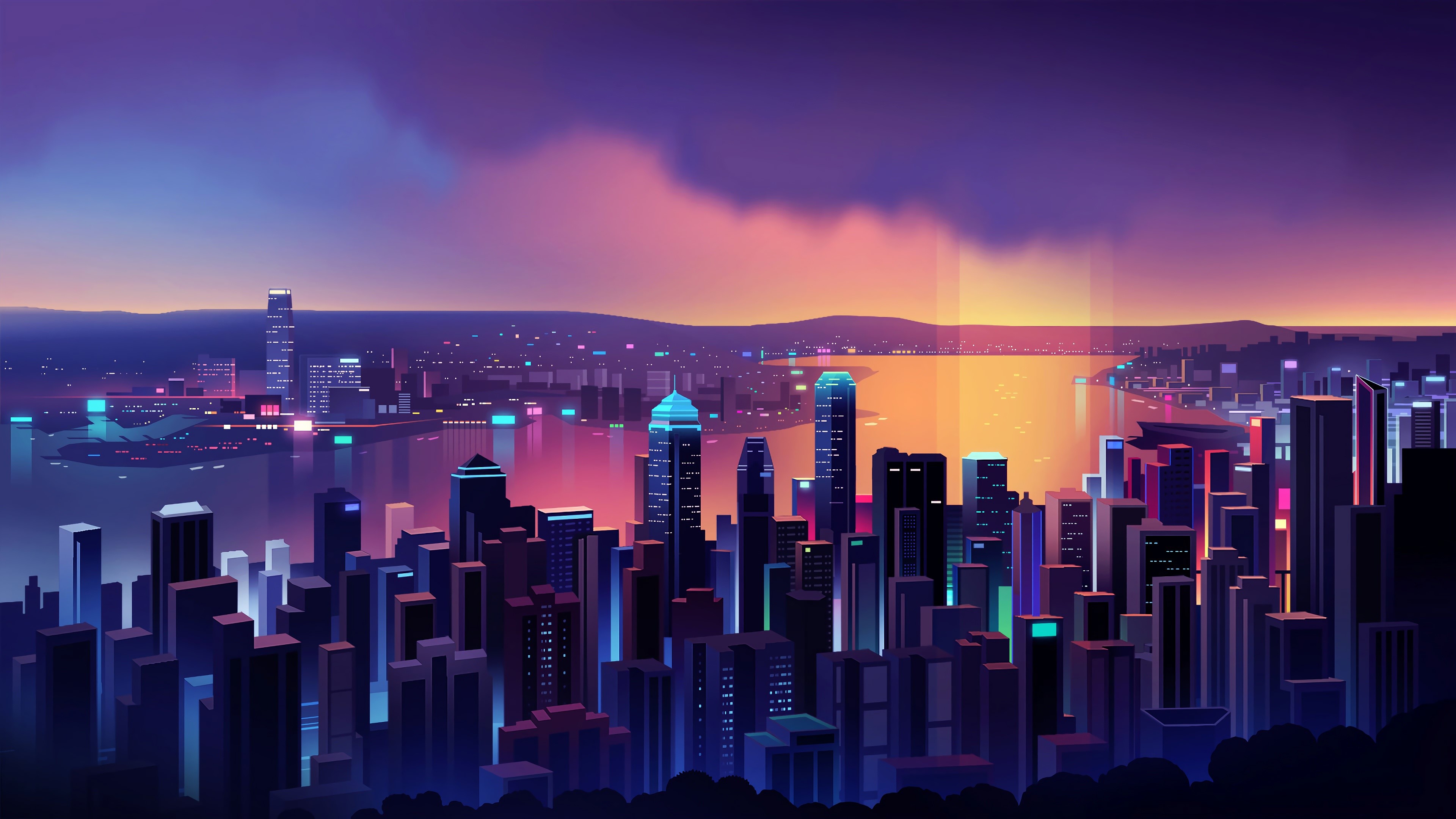 City Vector Illustration Art Wallpapers