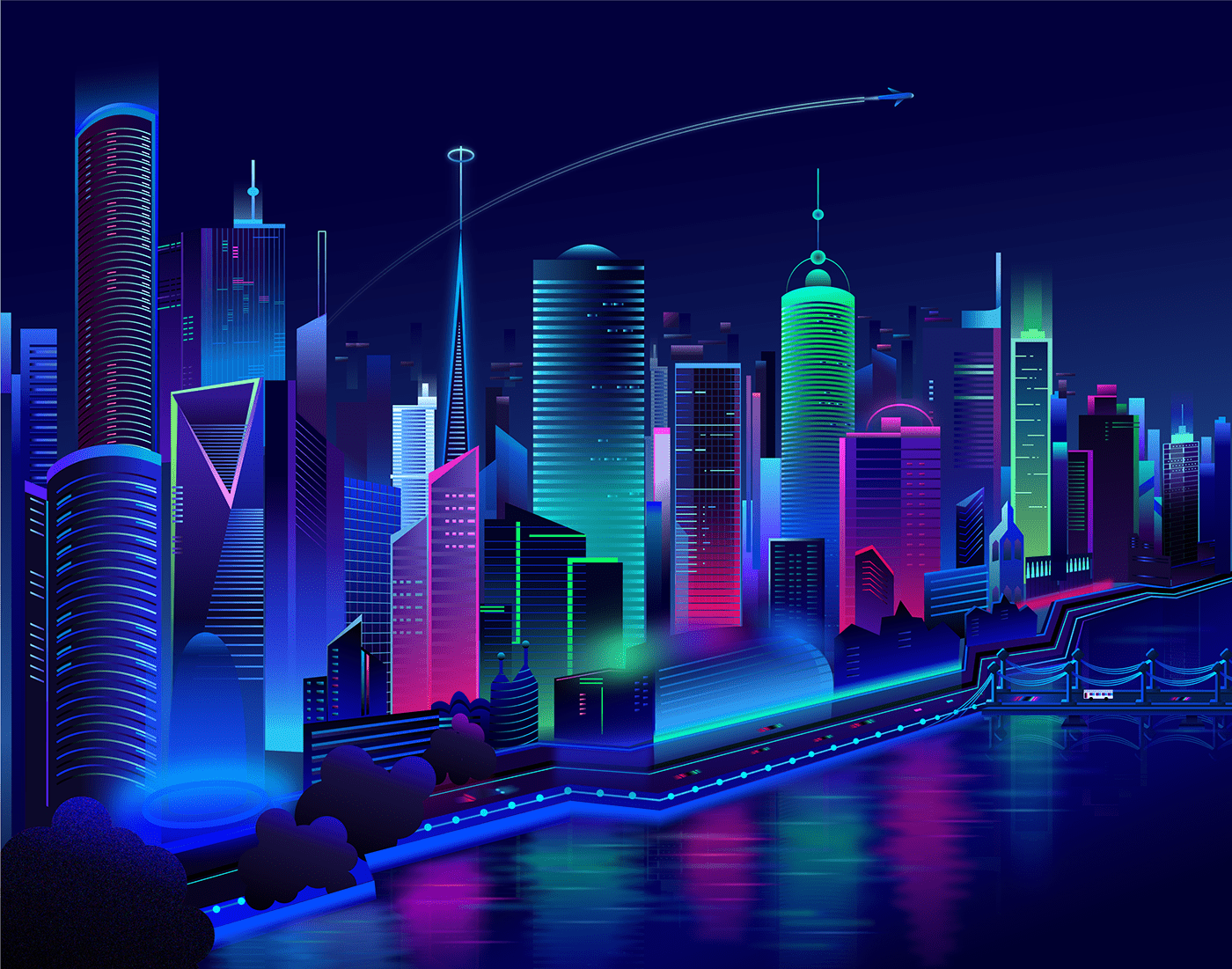 City Vector Illustration Art Wallpapers