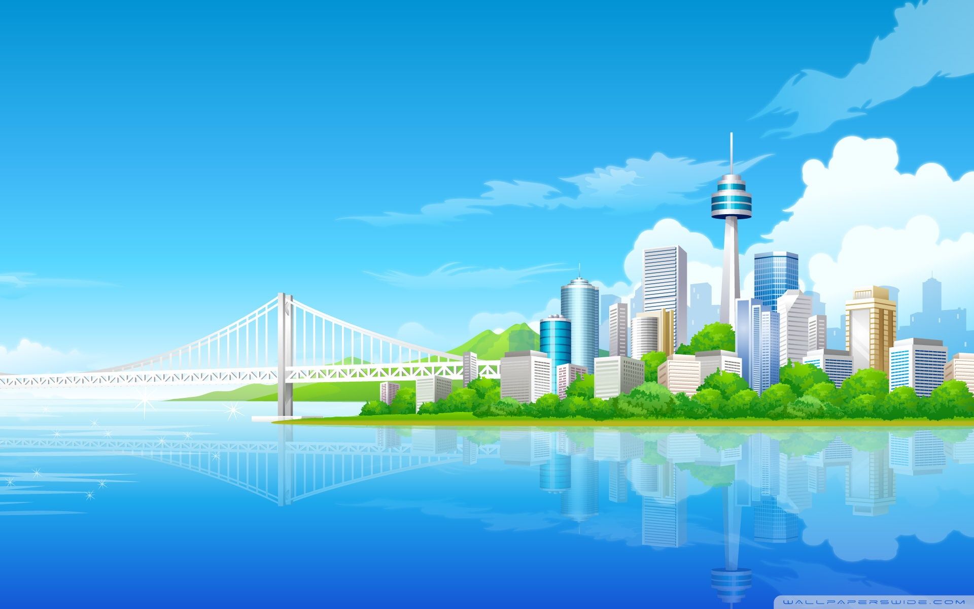 City Vector Illustration Art Wallpapers