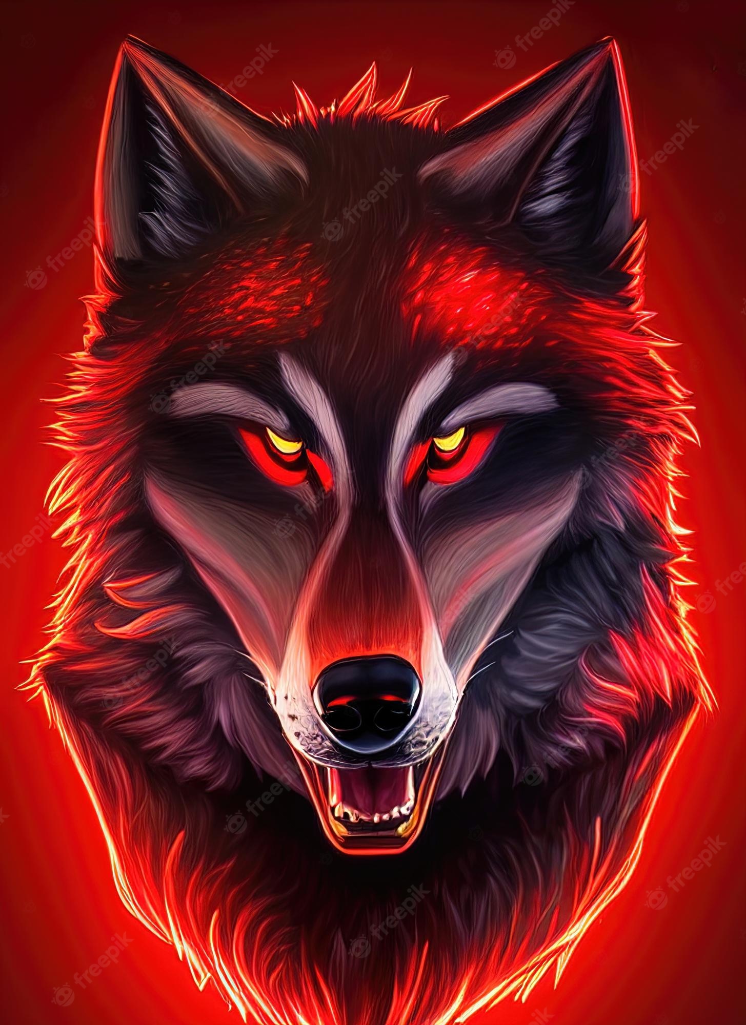 Colorful Closed Eyes Wolf Head Women Face Wallpapers