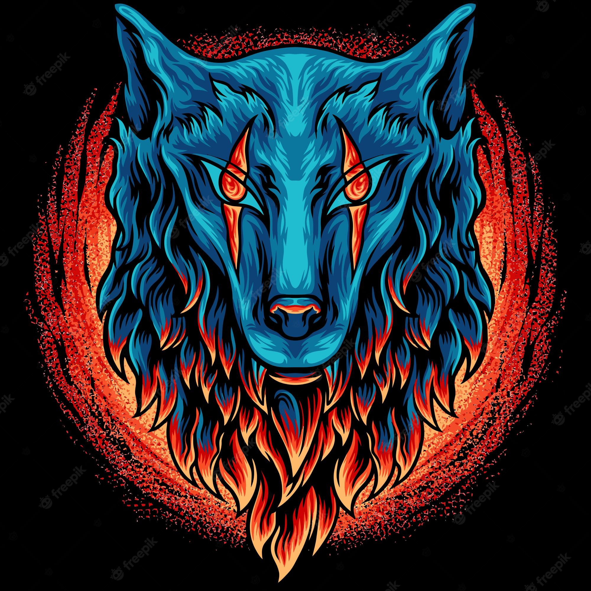 Colorful Closed Eyes Wolf Head Women Face Wallpapers