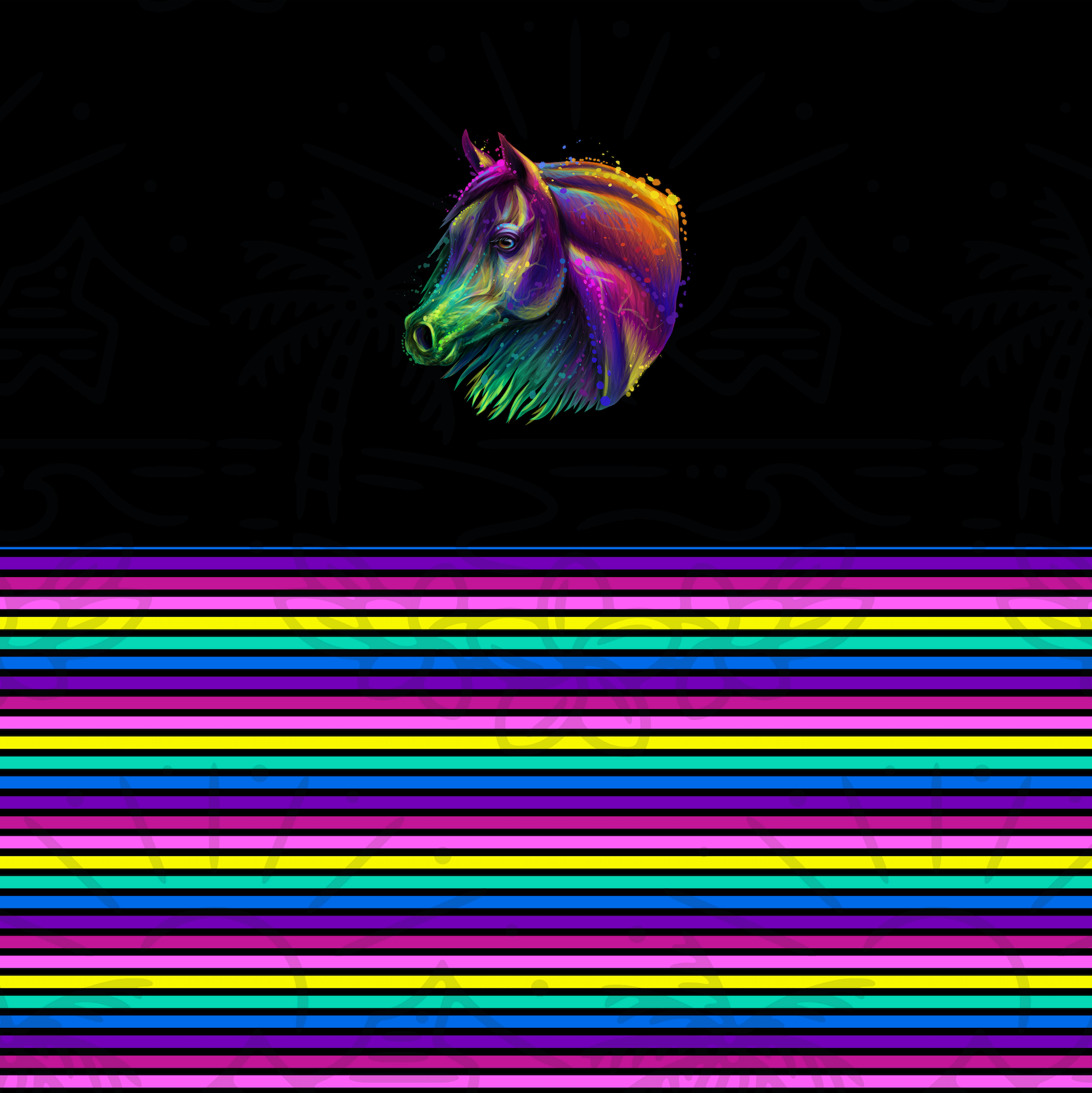 Colorful Neon Unicorn Horse Wallpapers