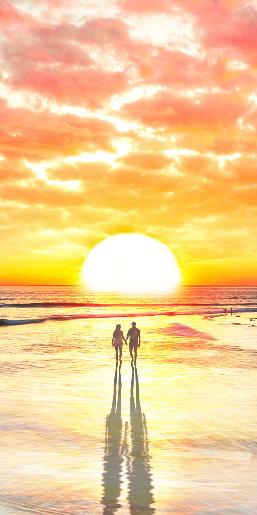 Couple Seeing Sunset Wallpapers