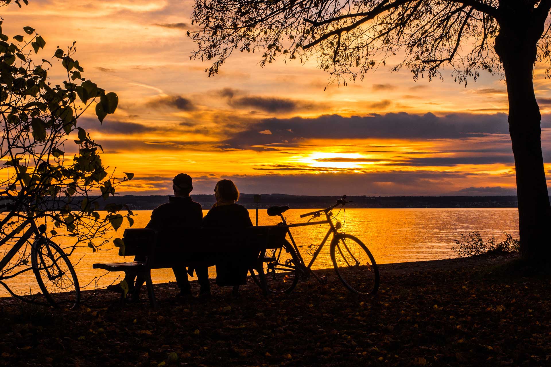 Couple Seeing Sunset Wallpapers