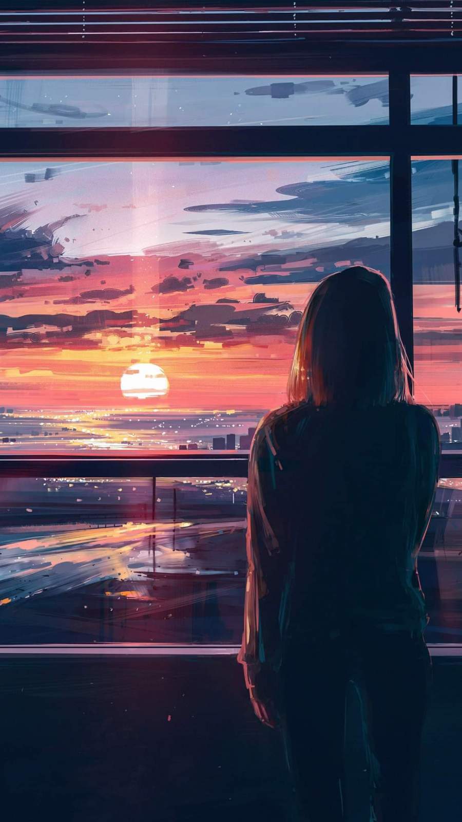 Couple Seeing Sunset Wallpapers