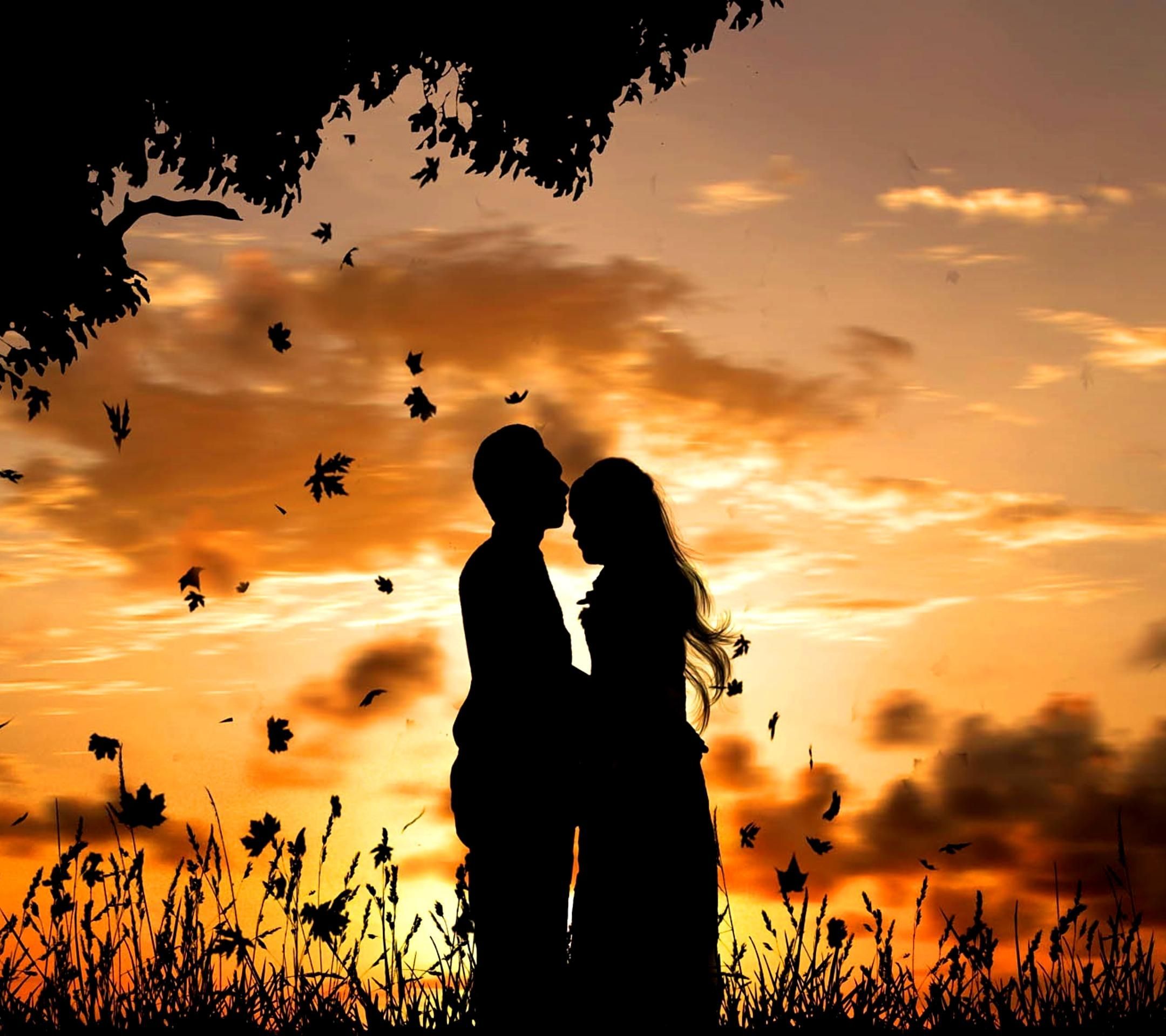 Couple Seeing Sunset Wallpapers