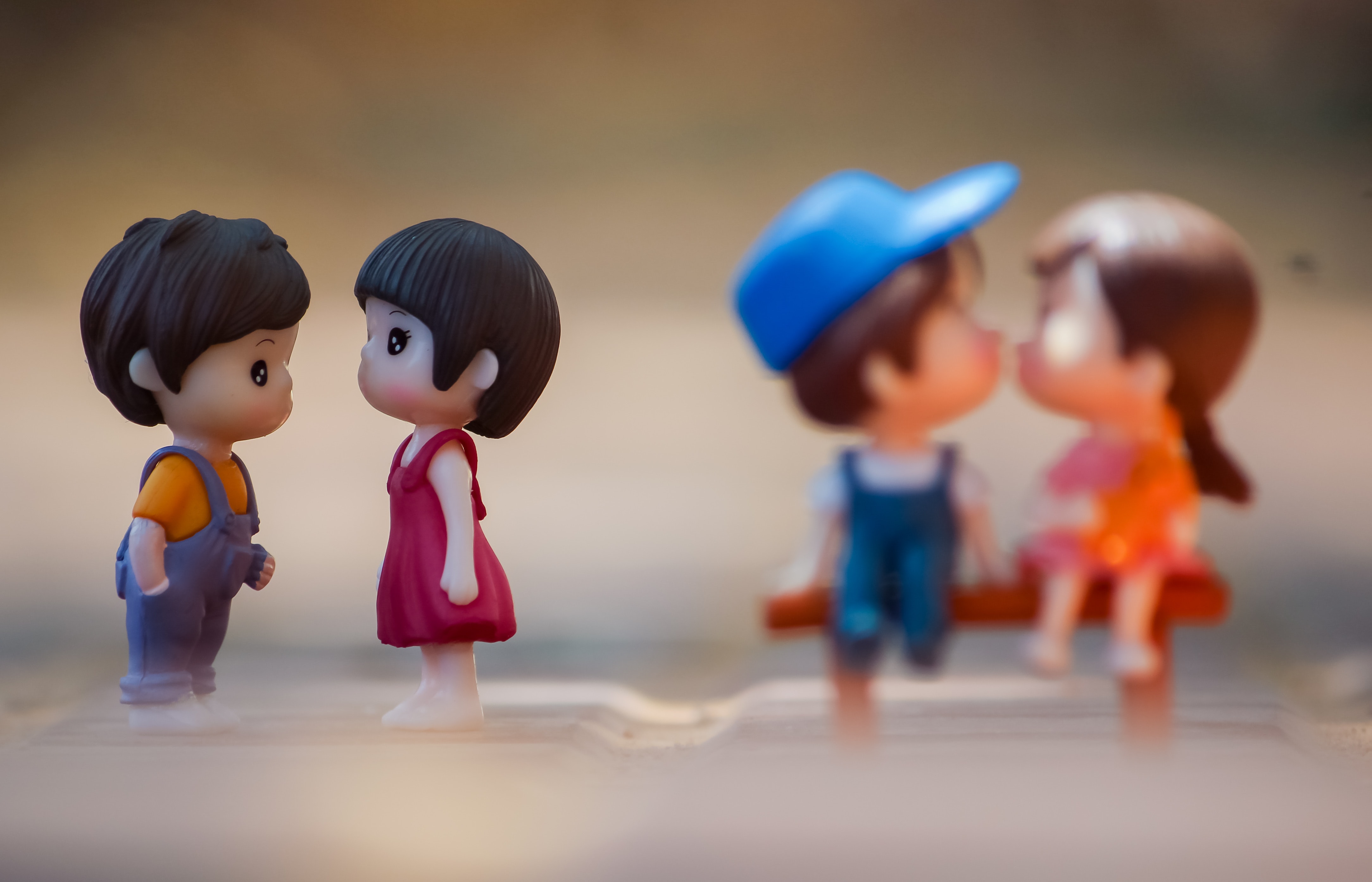 Cute Kid Couple Toy 4K Wallpapers