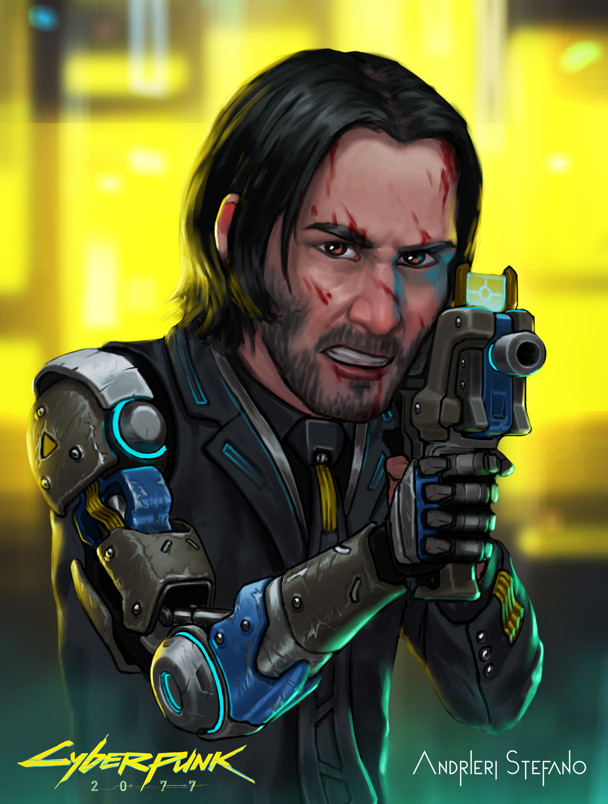 Cyberpunk 2077 X Keanu Reeves Fan Illustration Wallpapers