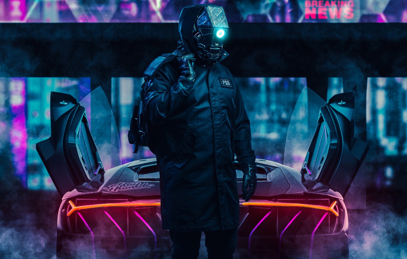 Cyberpunk Cool Cyborg  Neon Art Wallpapers