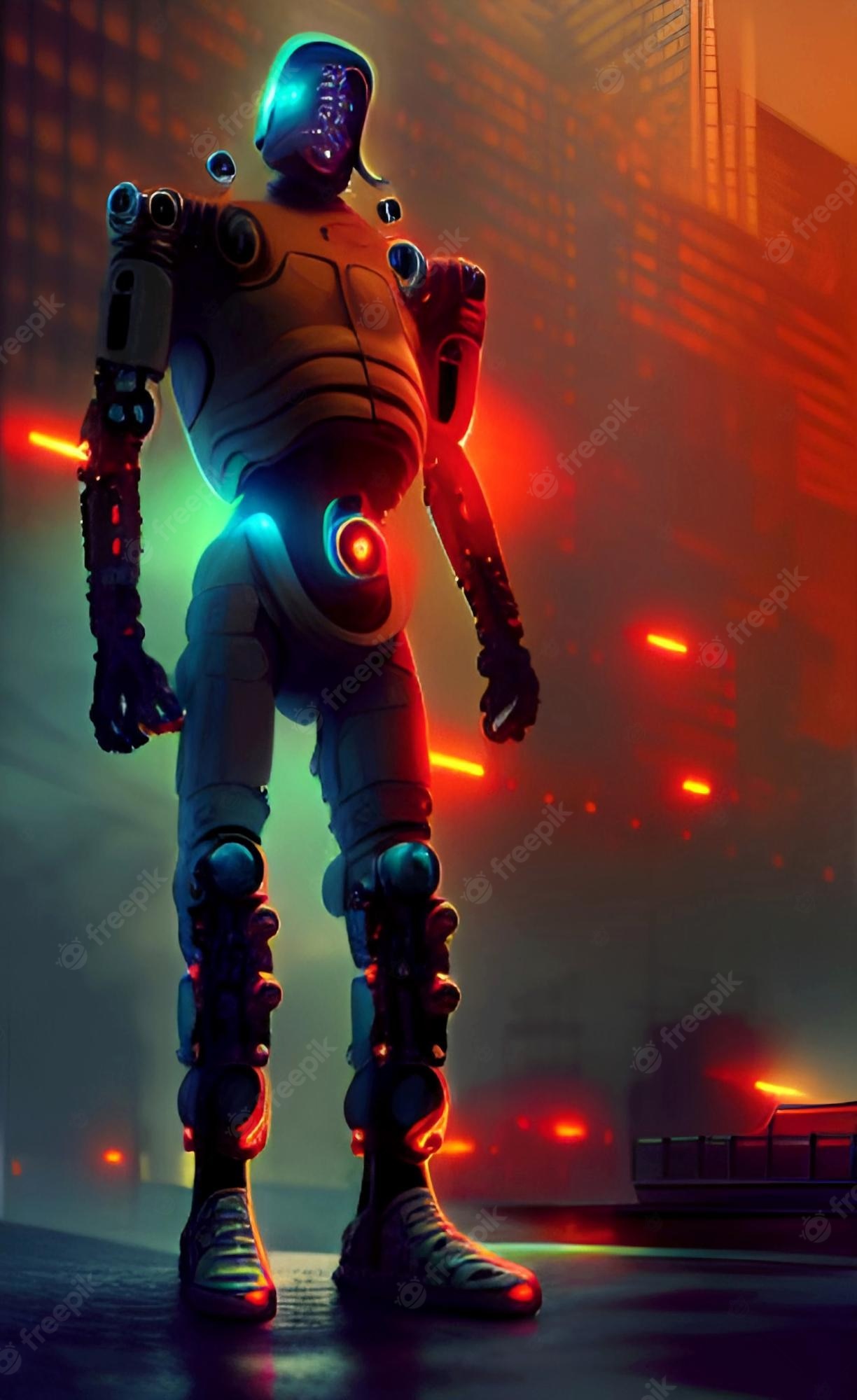 Cyberpunk Cool Cyborg  Neon Art Wallpapers