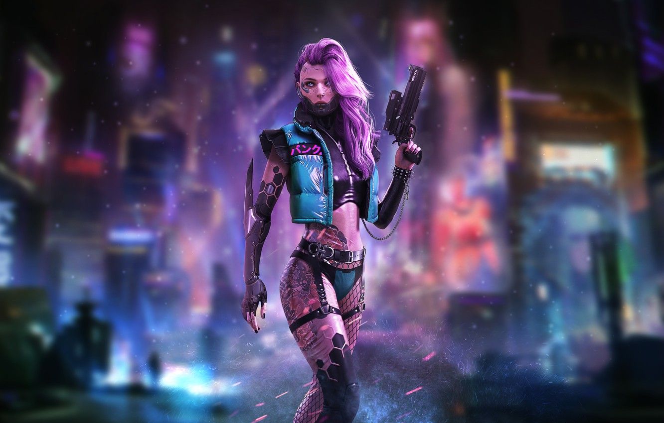 Cyberpunk Cool Cyborg  Neon Art Wallpapers