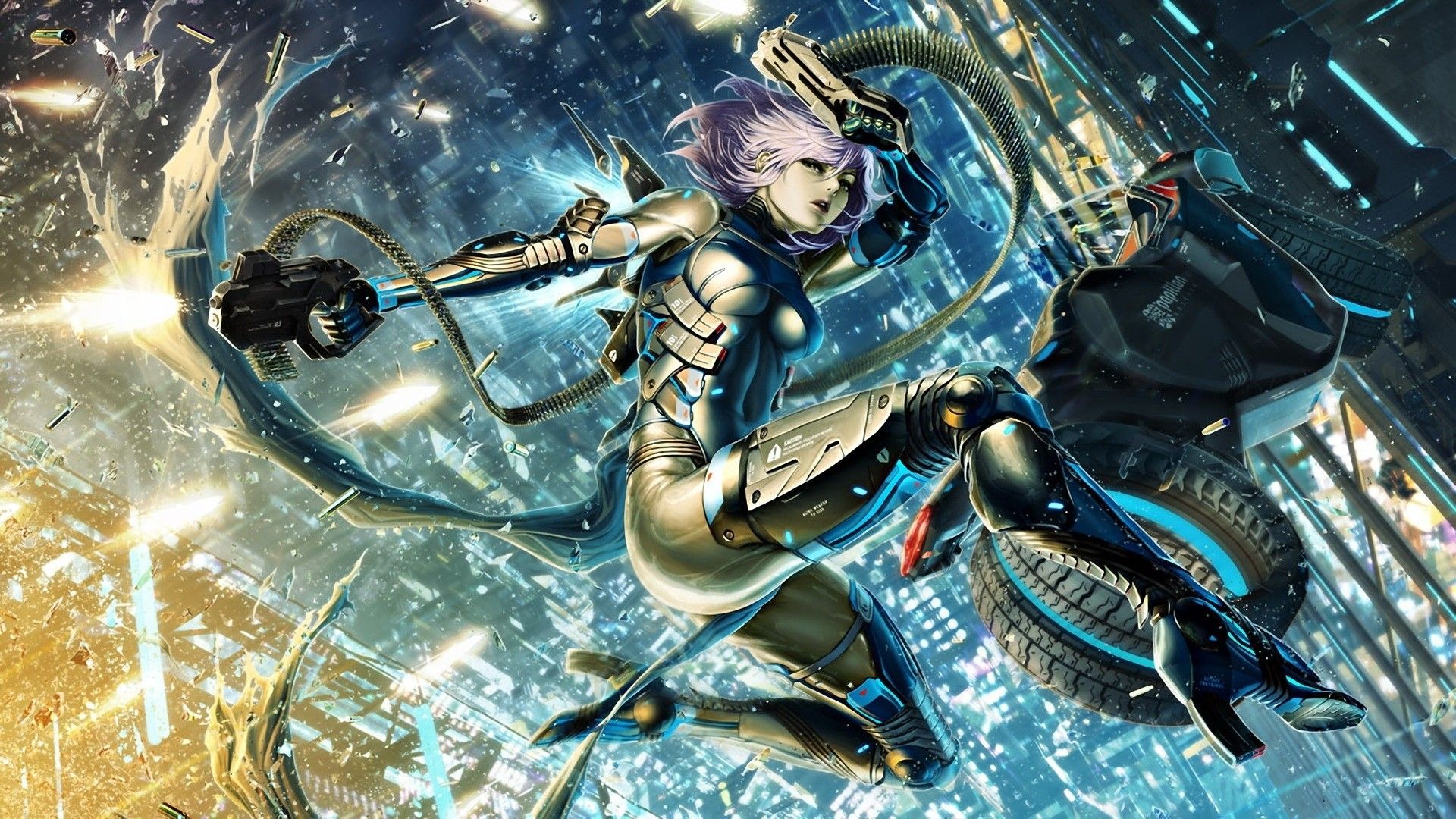 Cyberpunk Cyborg Girl Biker 2077 Wallpapers