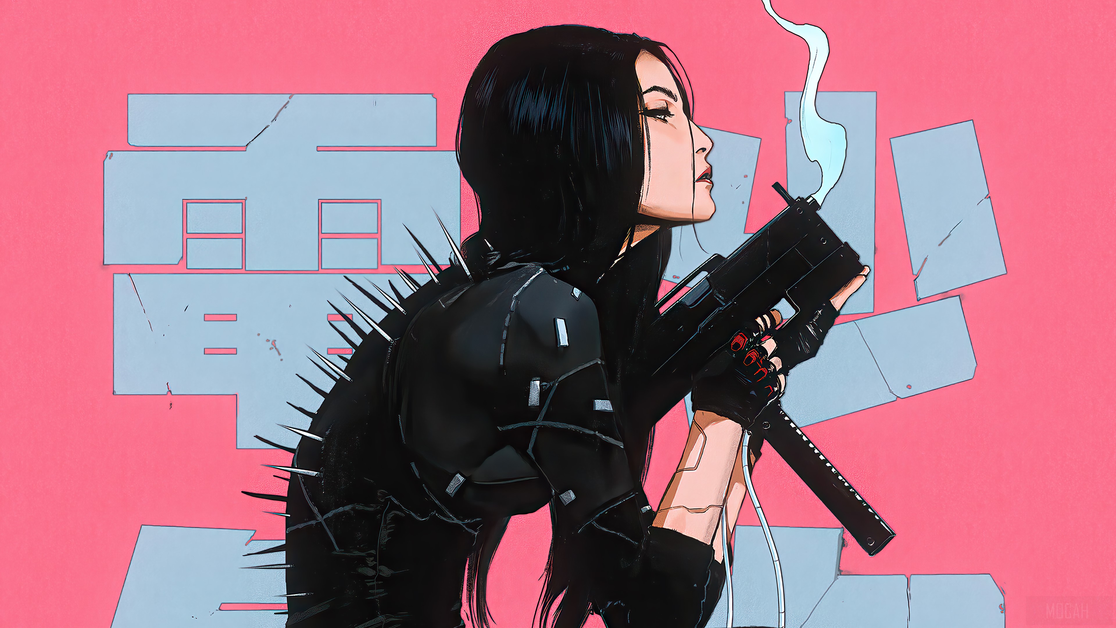 Cyberpunk Girl With Weapon Wallpapers