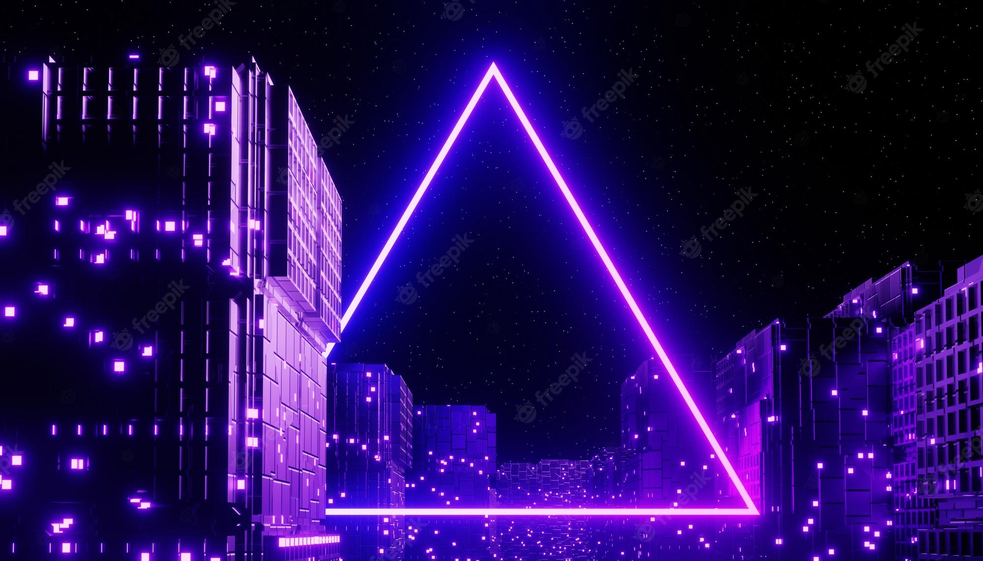 Dark Building Sci Fi Neon Sign Wallpapers