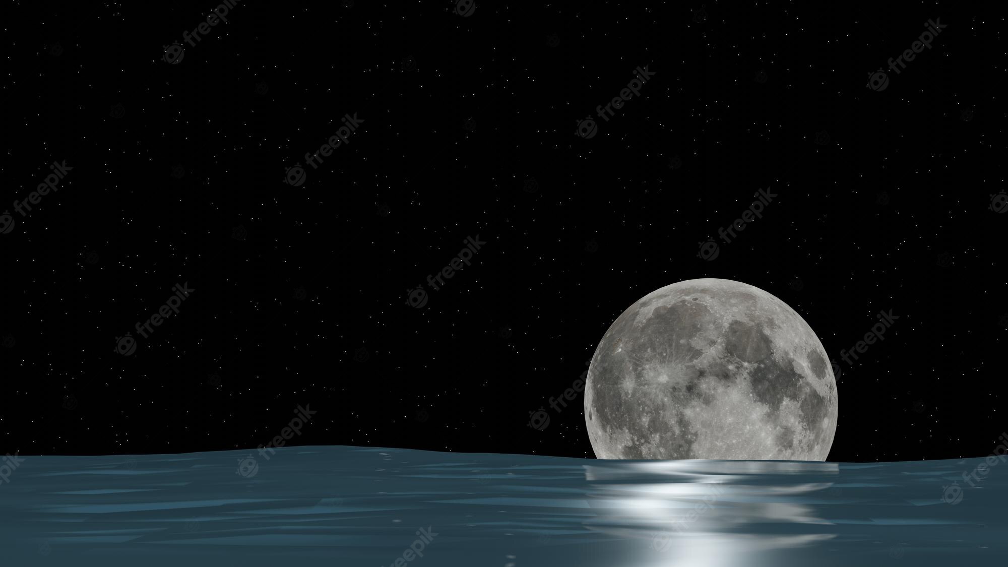Distorted Moon Reflection Wallpapers