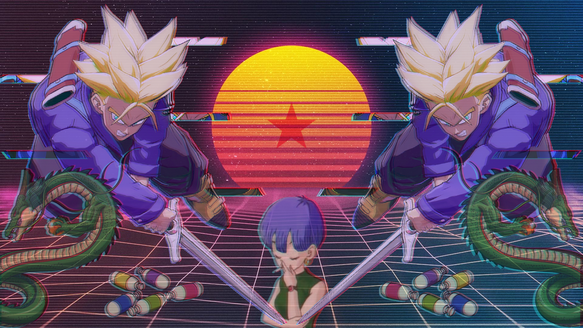 Dragon Ball Gohan Neon Retrowave Wallpapers
