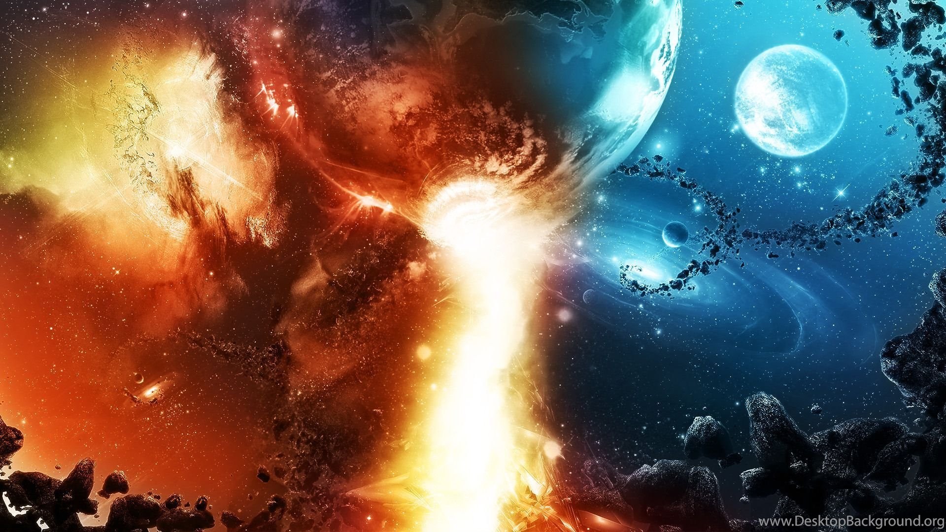 Fire In Space Digital Wallpapers