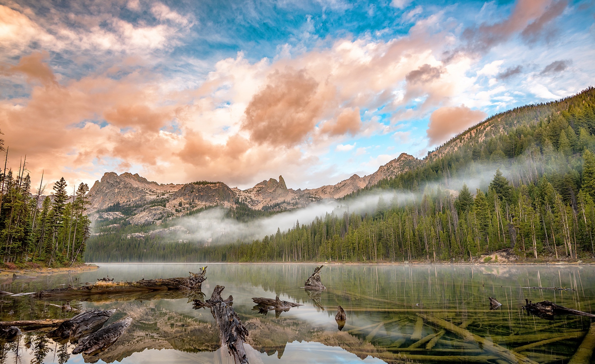 Foggy Valley With A Lake Wallpapers