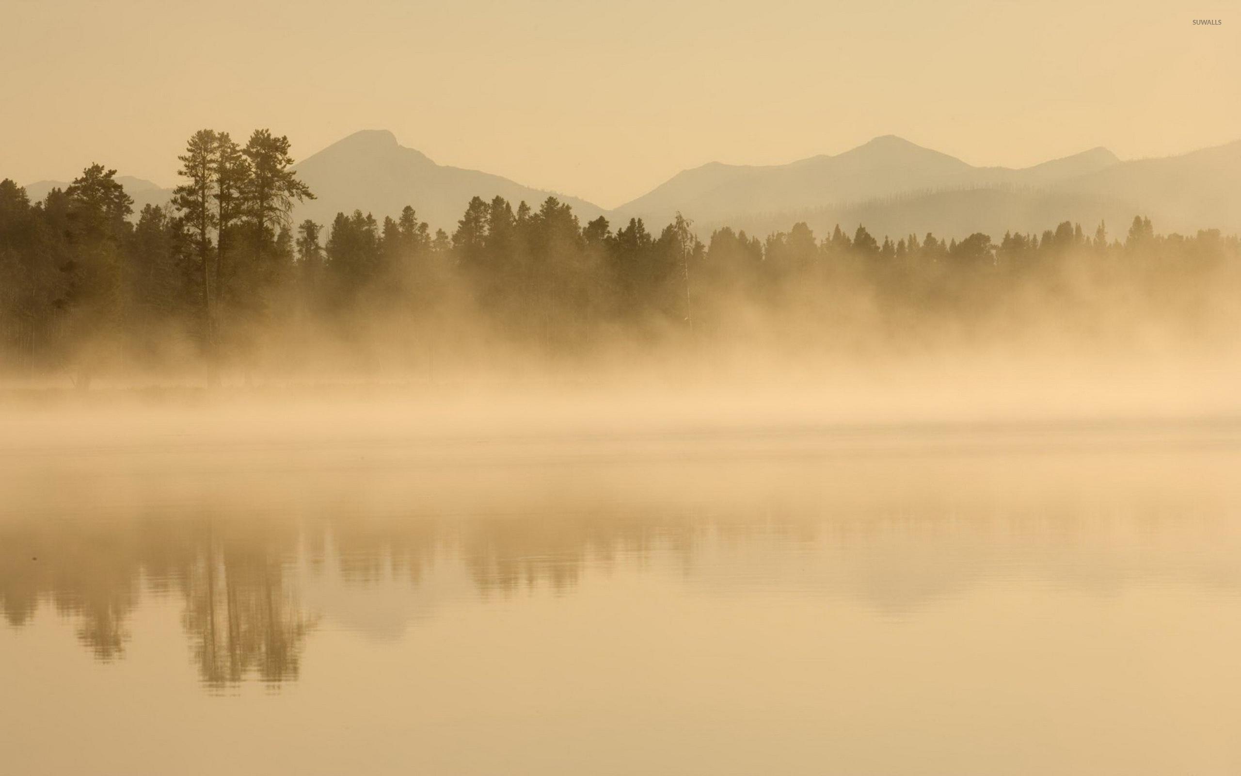 Foggy Valley With A Lake Wallpapers