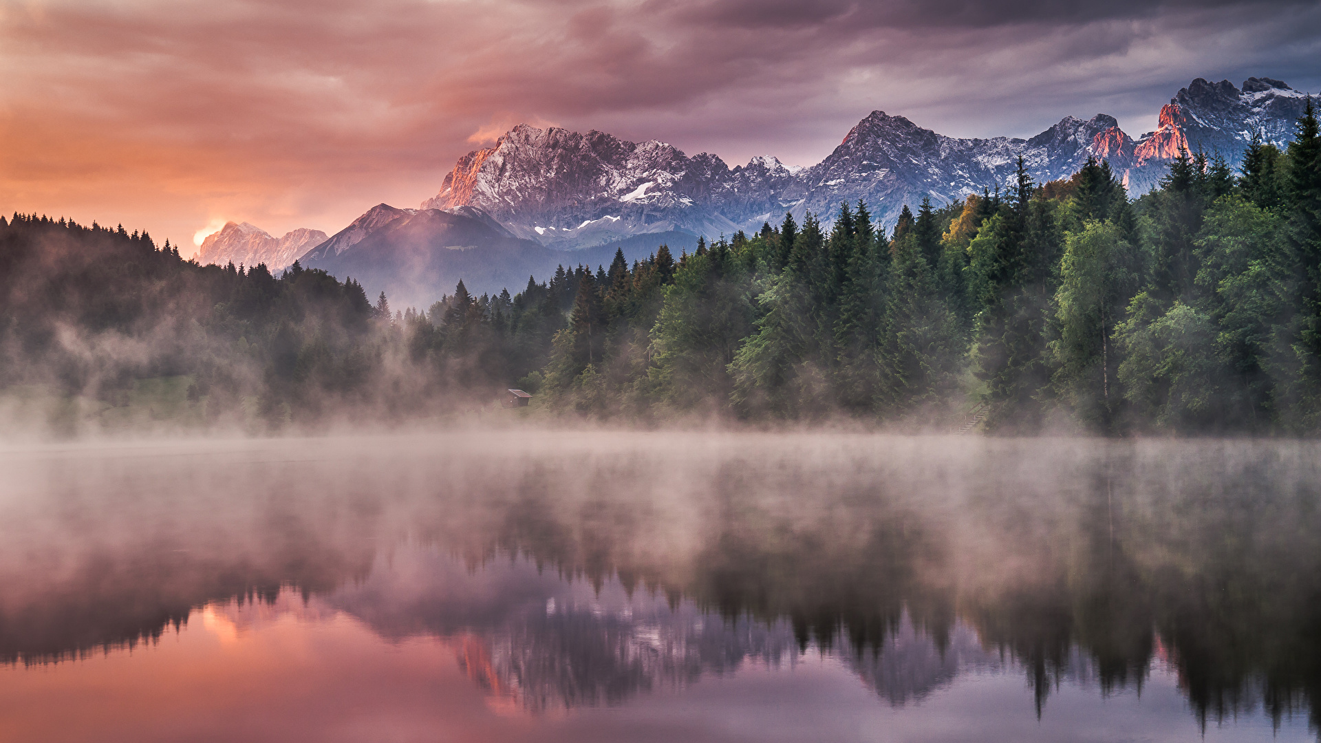 Foggy Valley With A Lake Wallpapers