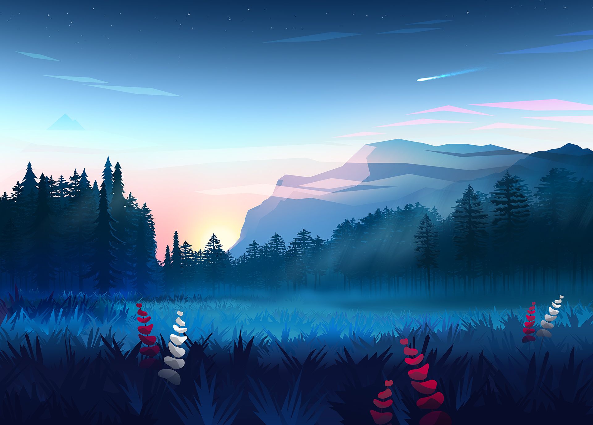 Forest Mountain Artistic Wallpapers