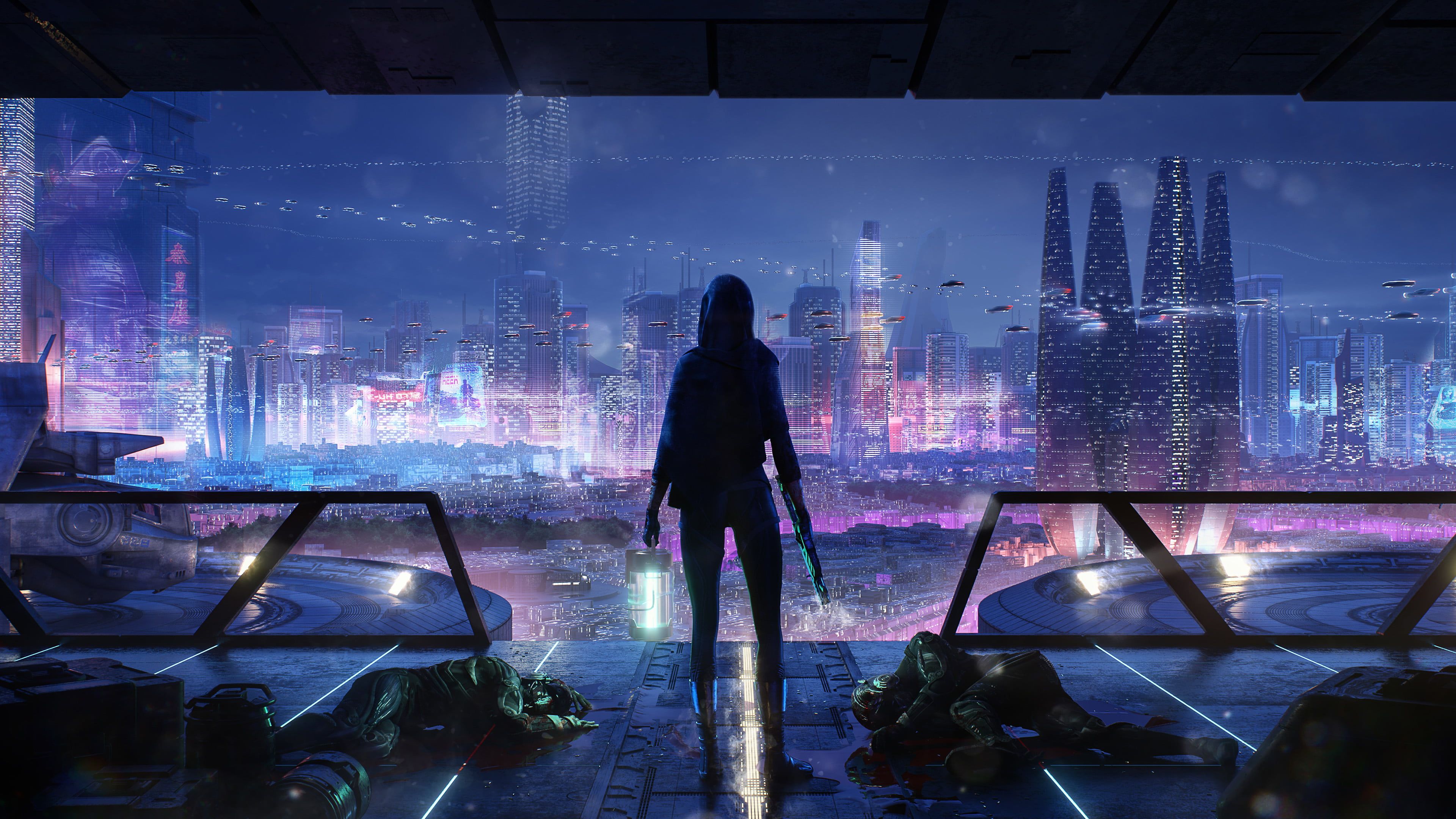 Futuristic Cityscape 4K Art Wallpapers