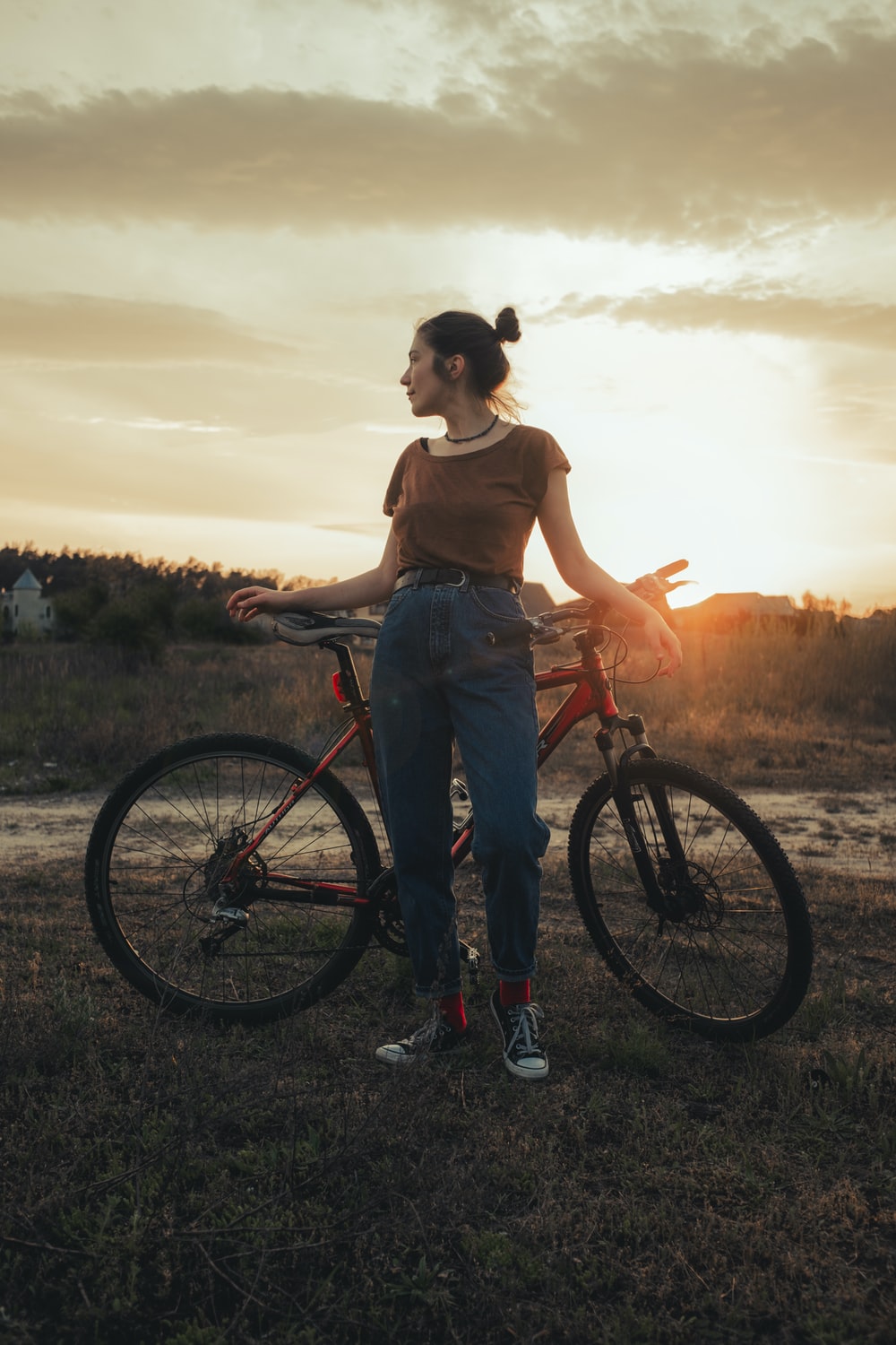 Girl Cycling Near Sea 4K Wallpapers