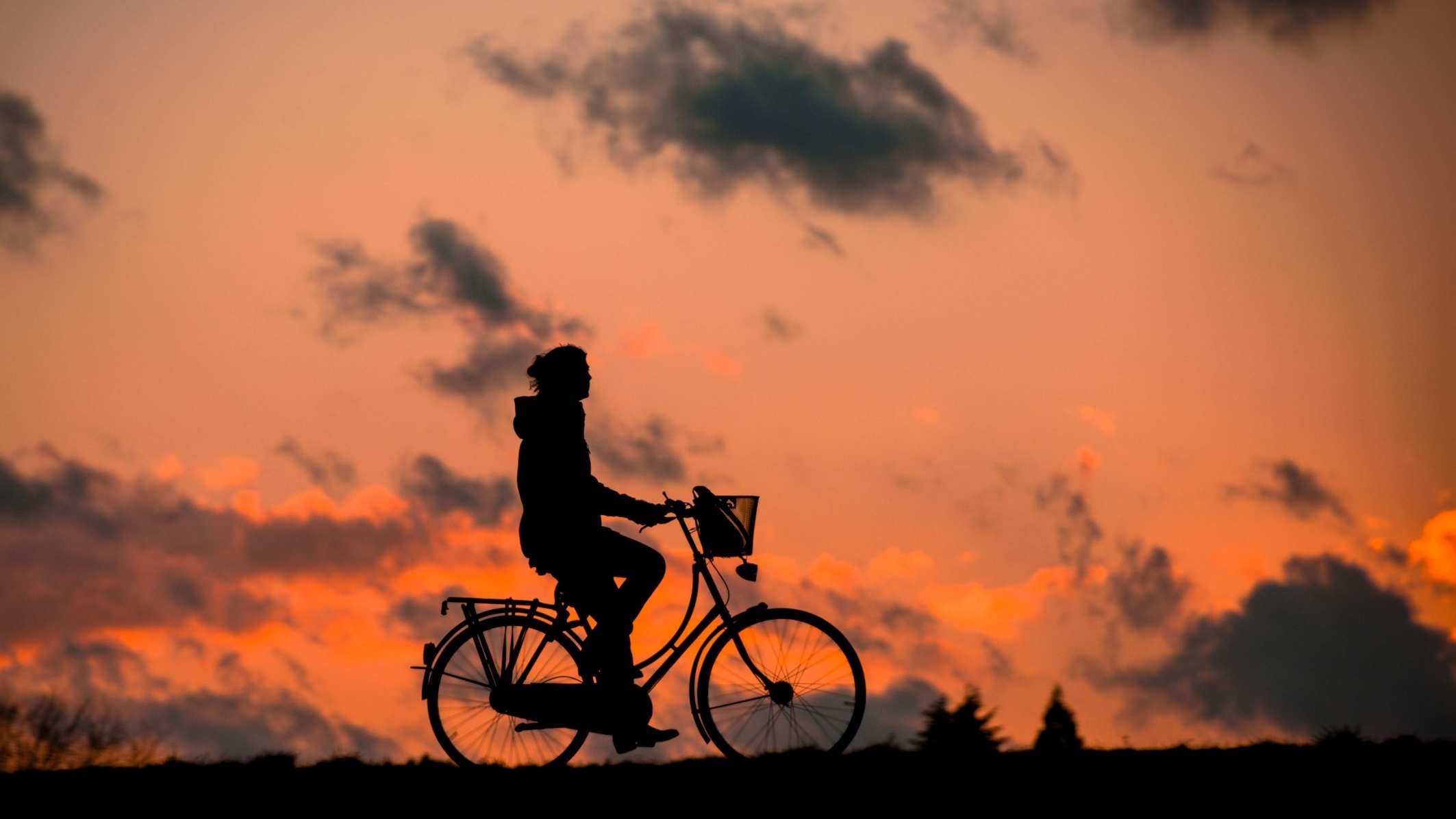 Girl Cycling Near Sea 4K Wallpapers