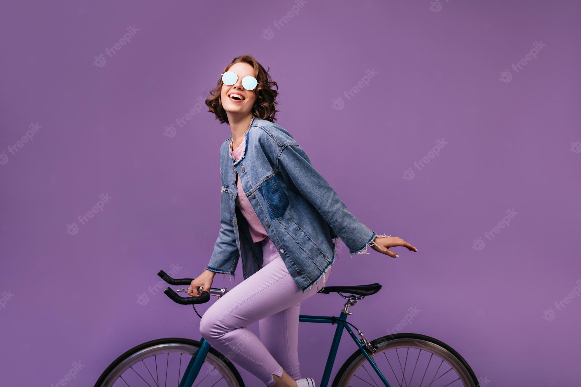 Girl Cycling Near Sea 4K Wallpapers