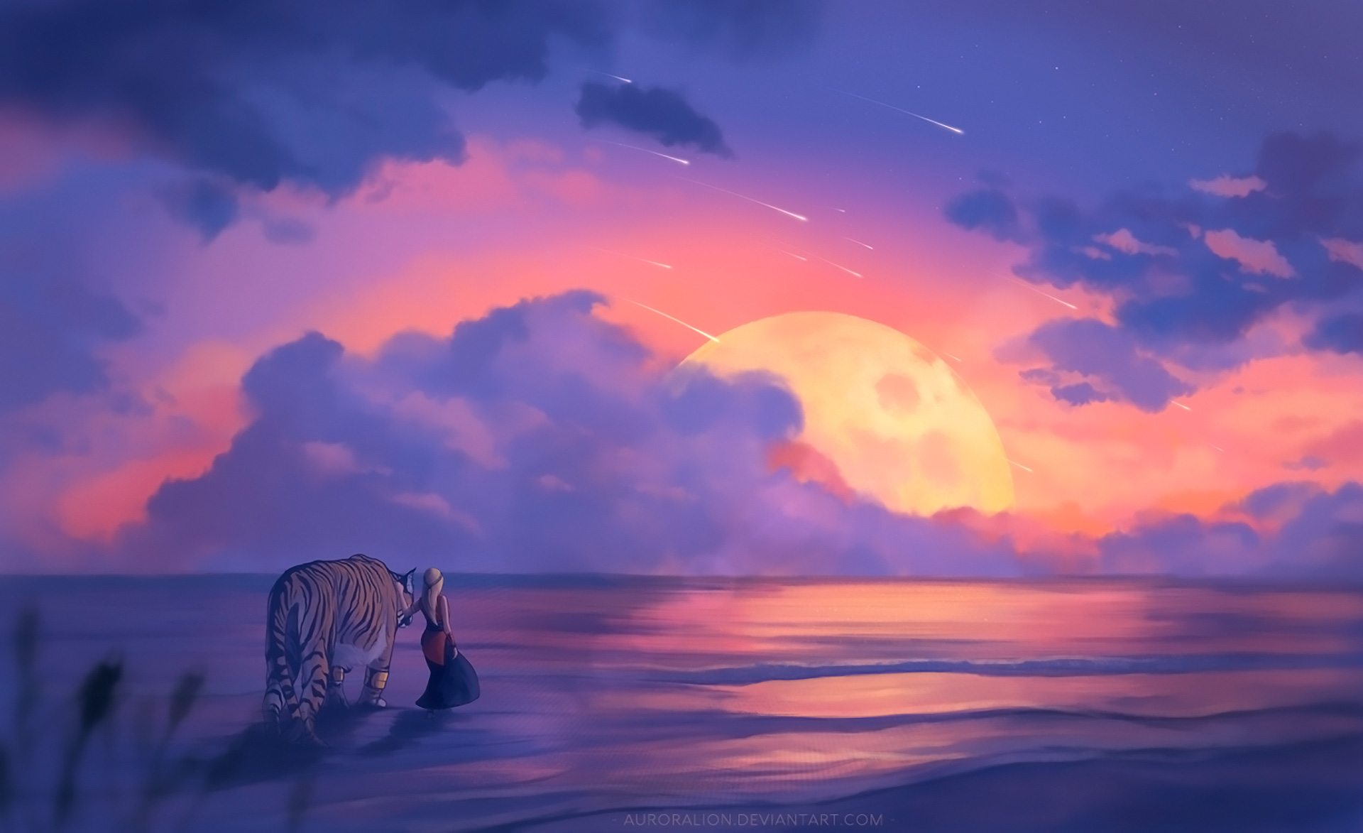 Girl Lion Dreamy World Artwork Wallpapers