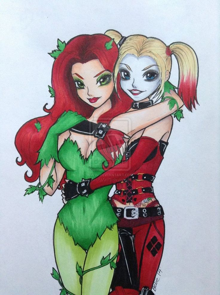 Harley Quinn Poison Ivy Artwork Wallpapers