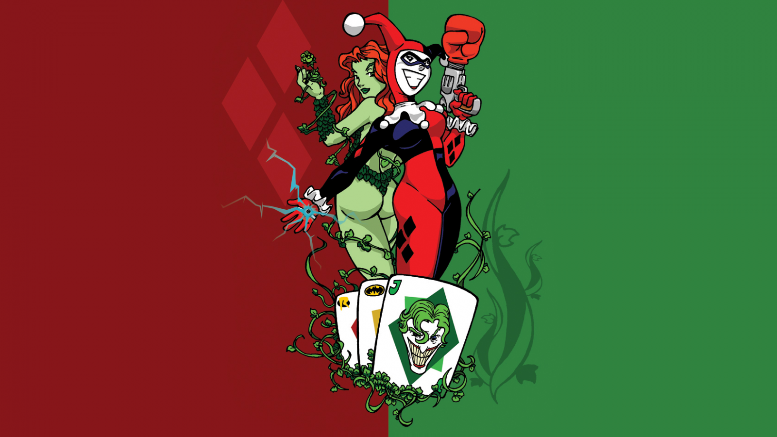 Harley Quinn Poison Ivy Artwork Wallpapers