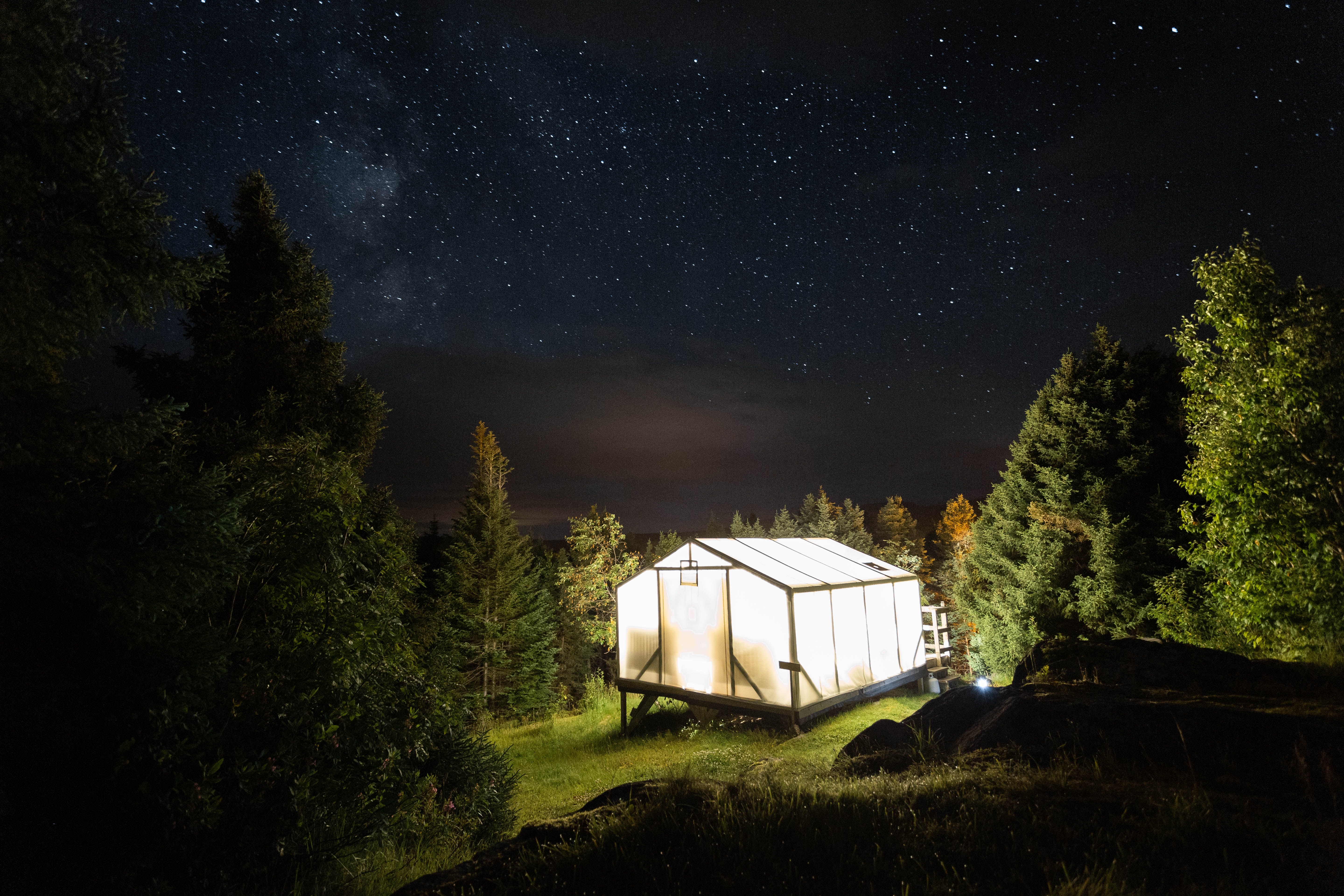 Hut House And Starry Night Wallpapers