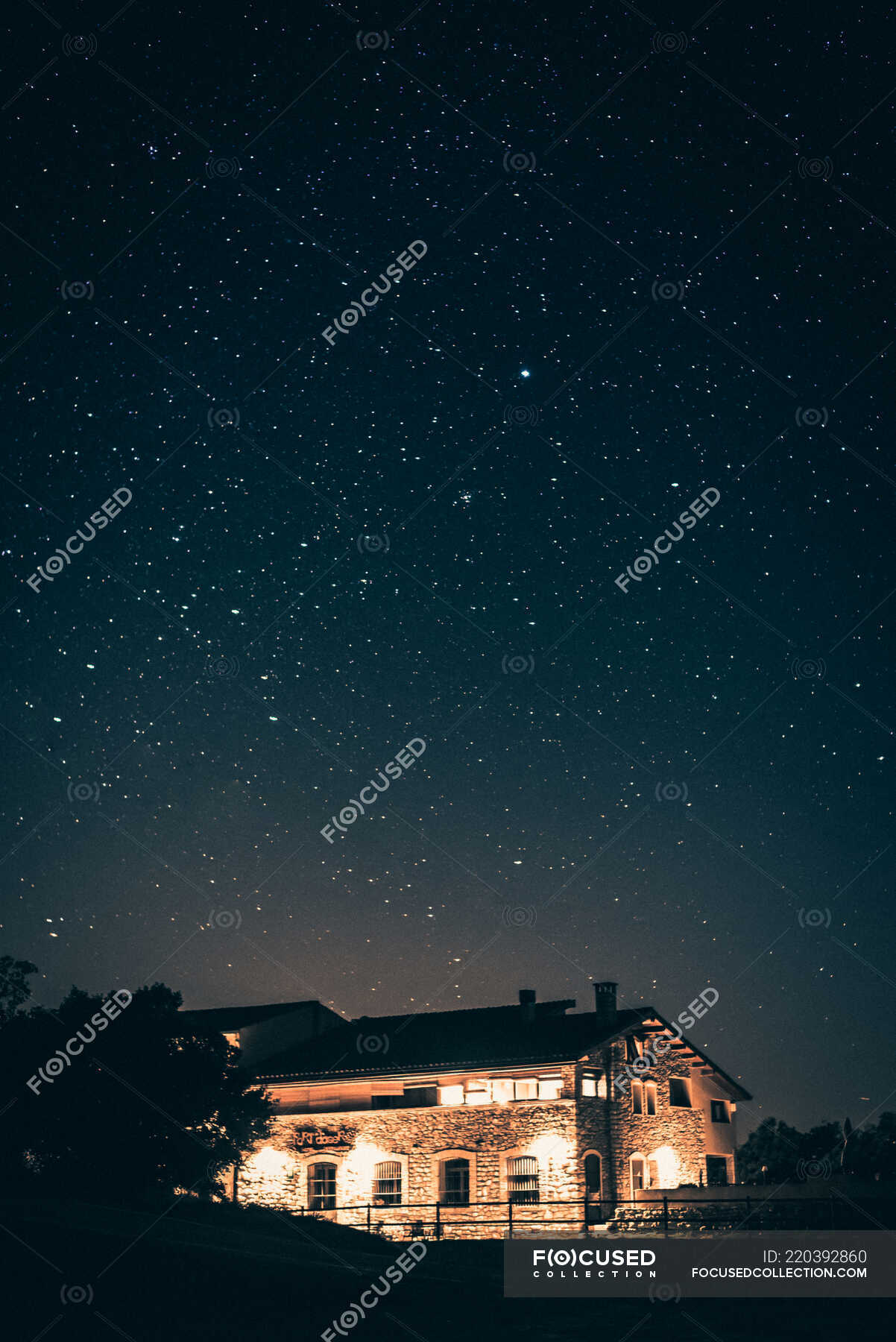 Hut House And Starry Night Wallpapers