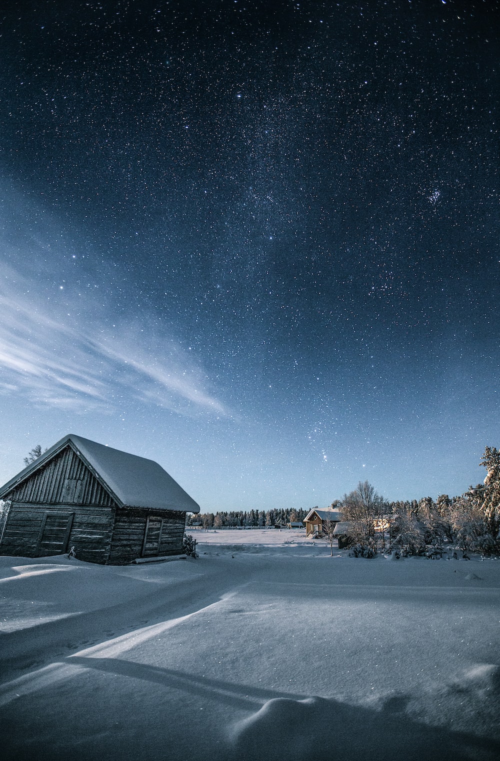 Hut House And Starry Night Wallpapers