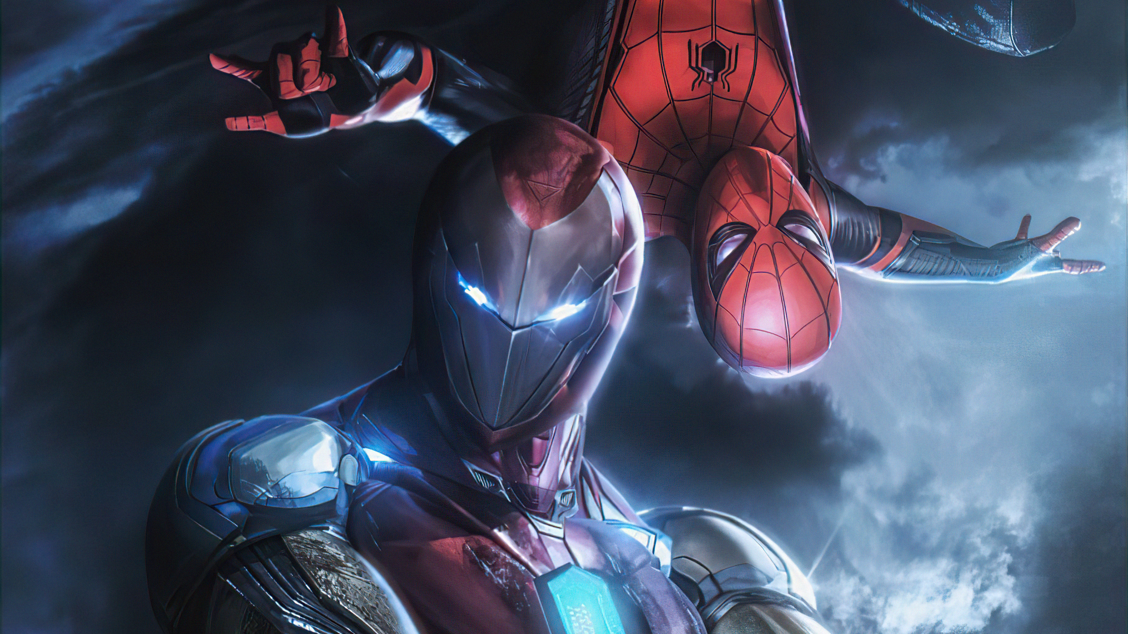 Iron Man And Spiderman Last Scene Art Wallpapers