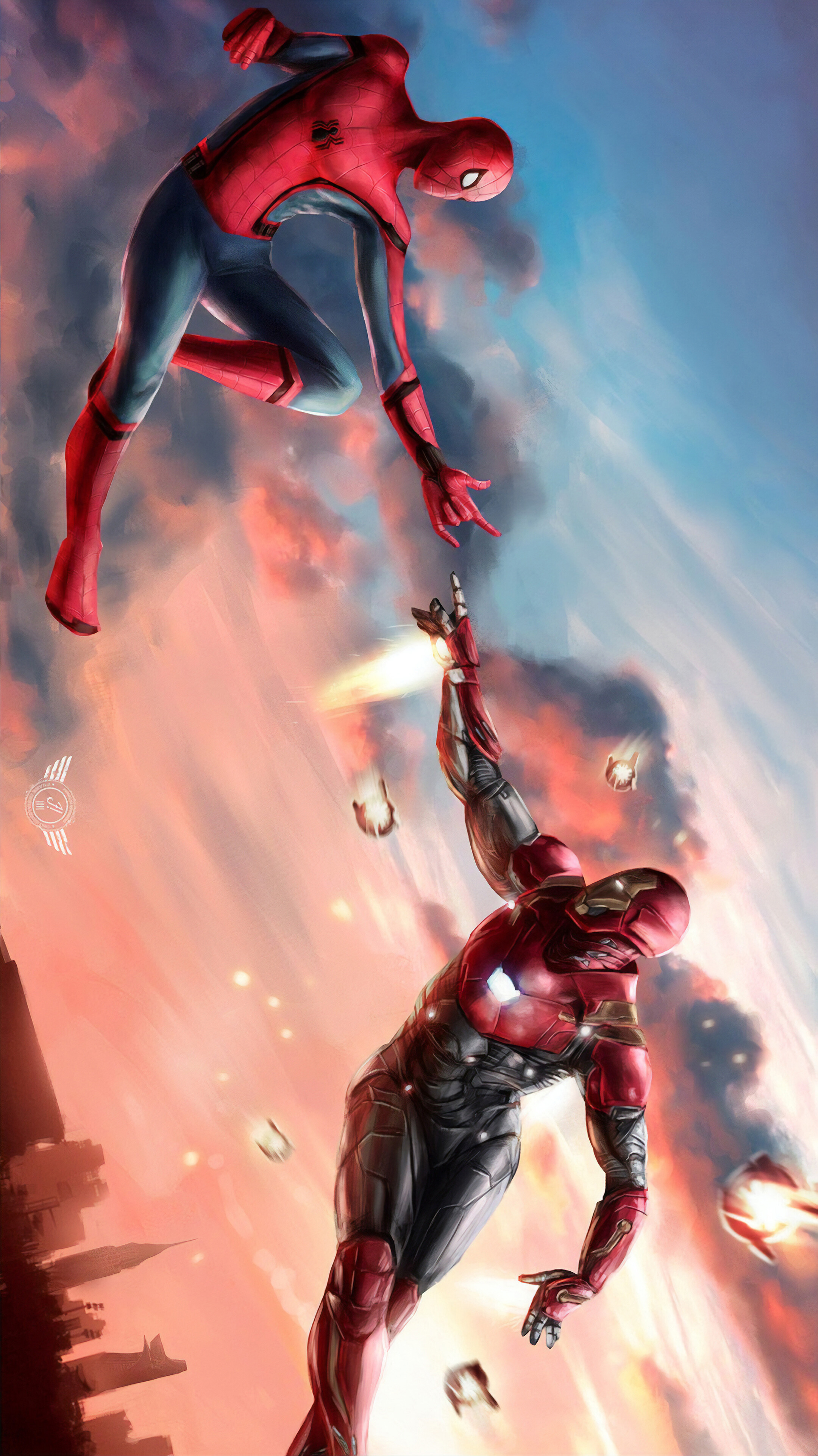 Iron Man And Spiderman Last Scene Art Wallpapers