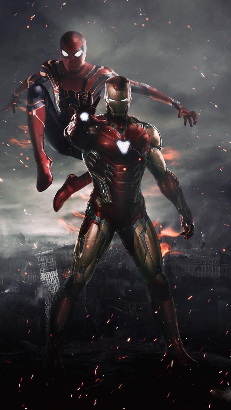 Iron Man And Spiderman Last Scene Art Wallpapers