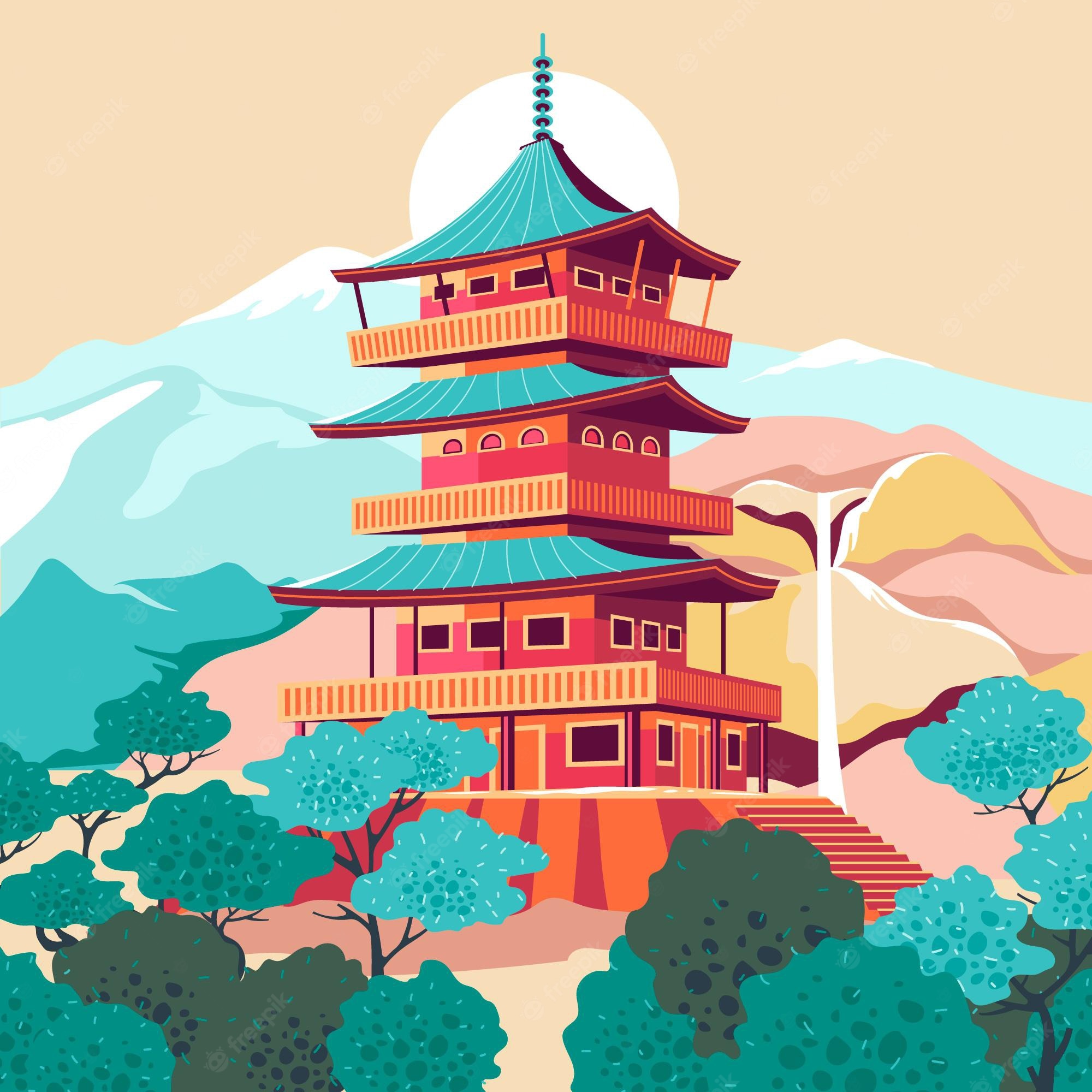 Japanese Castle Pixel Art Wallpapers