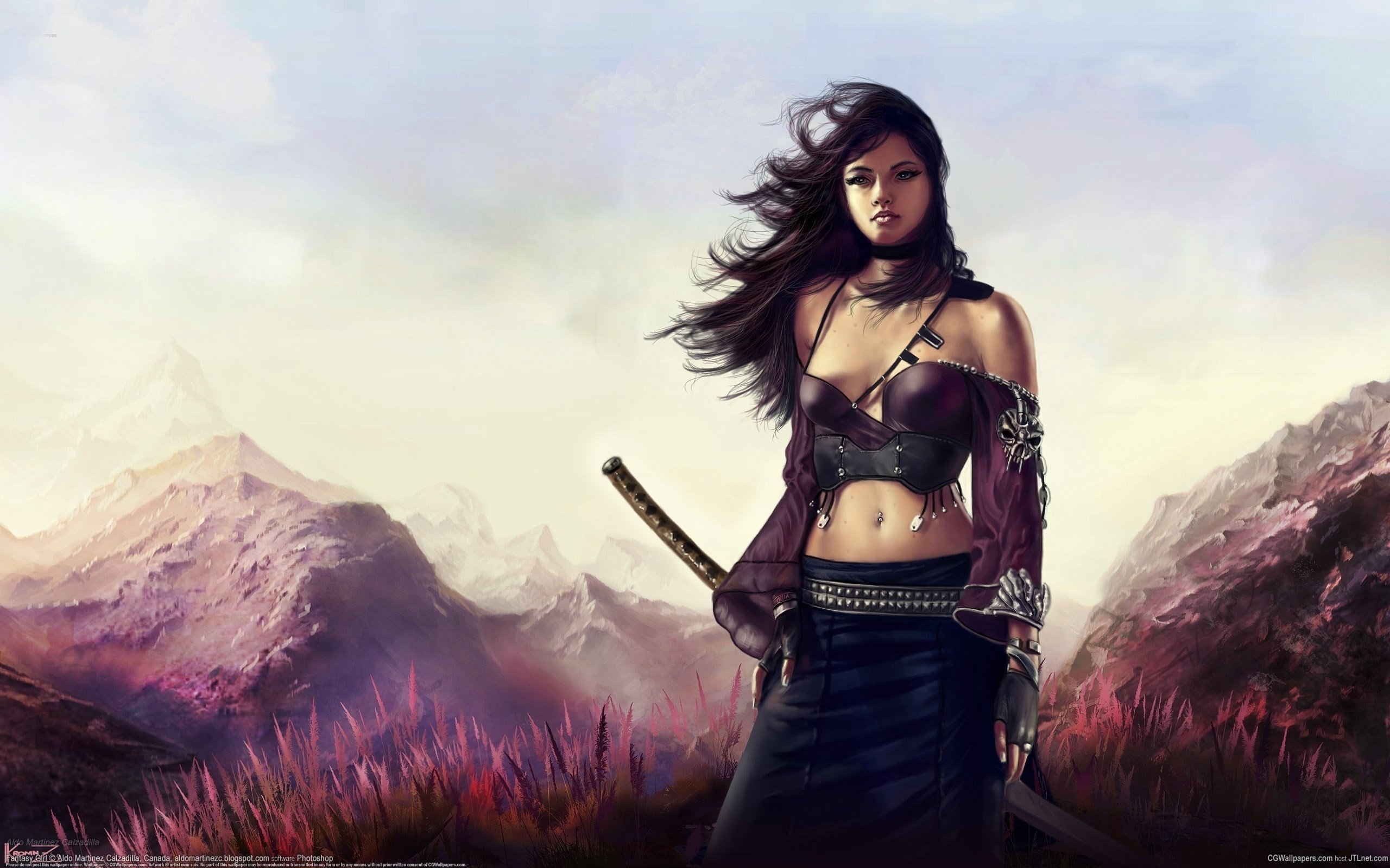 Katana Women Art Wallpapers