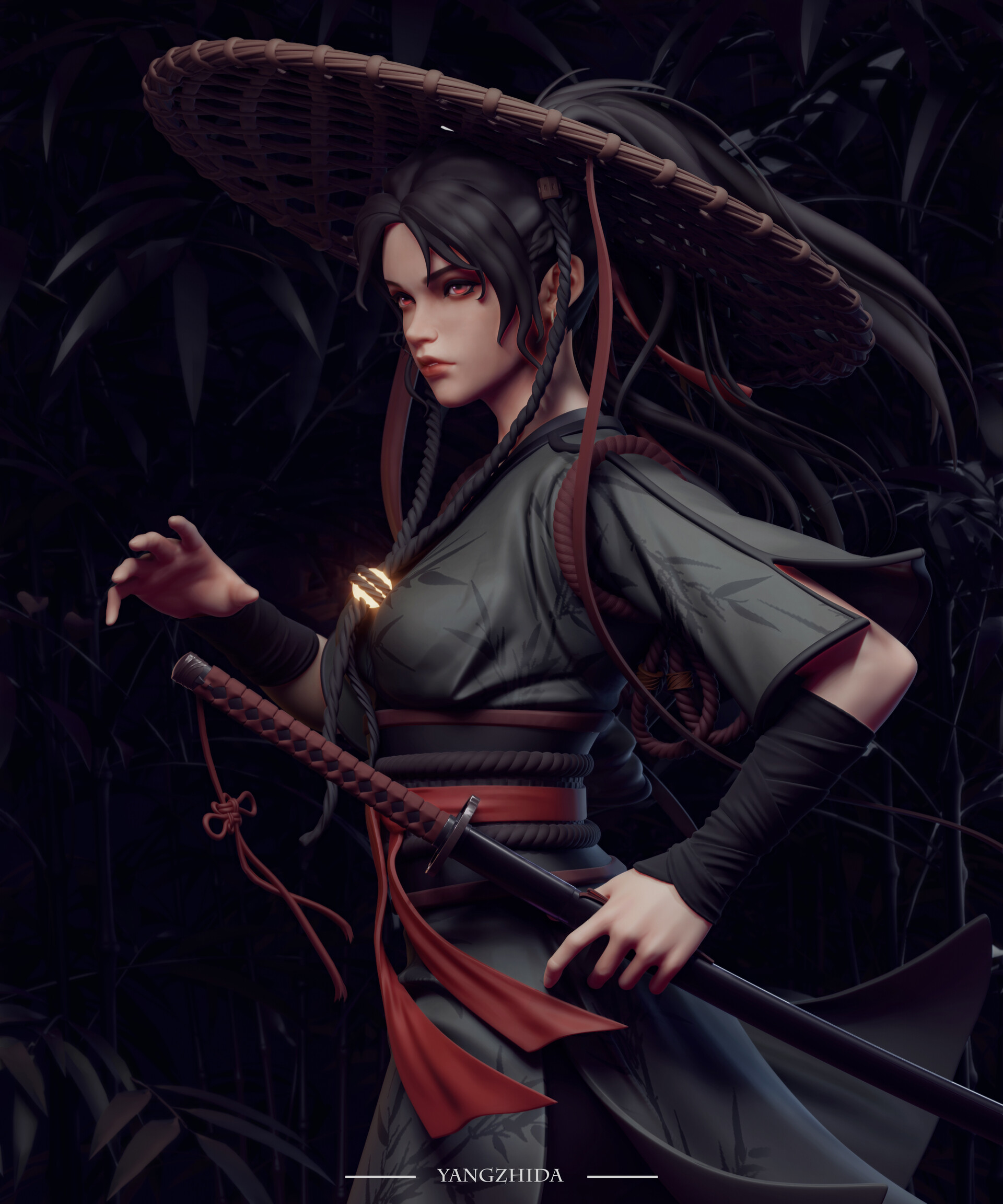 Katana Women Art Wallpapers