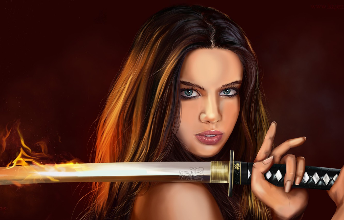 Katana Women Art Wallpapers