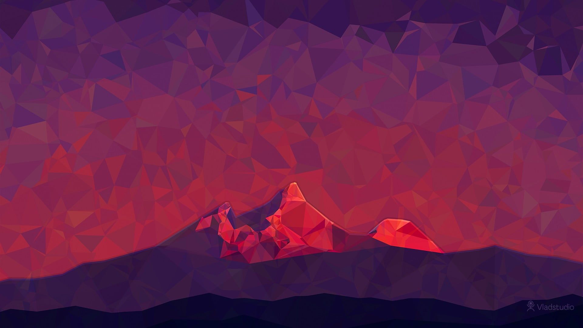 Low Poly Digital Desert Mountains Wallpapers