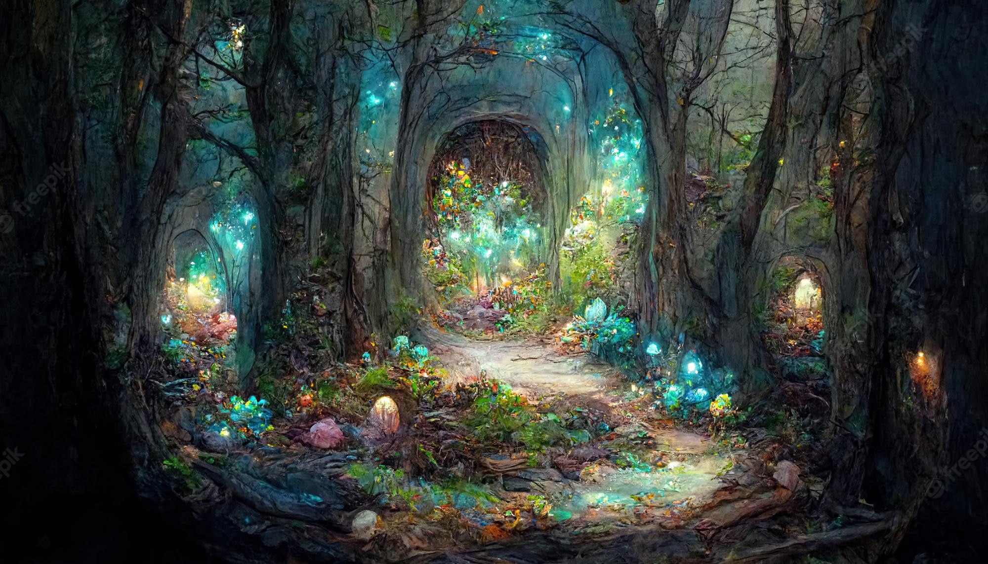 Magical Gate To Artistic Forest Wallpapers