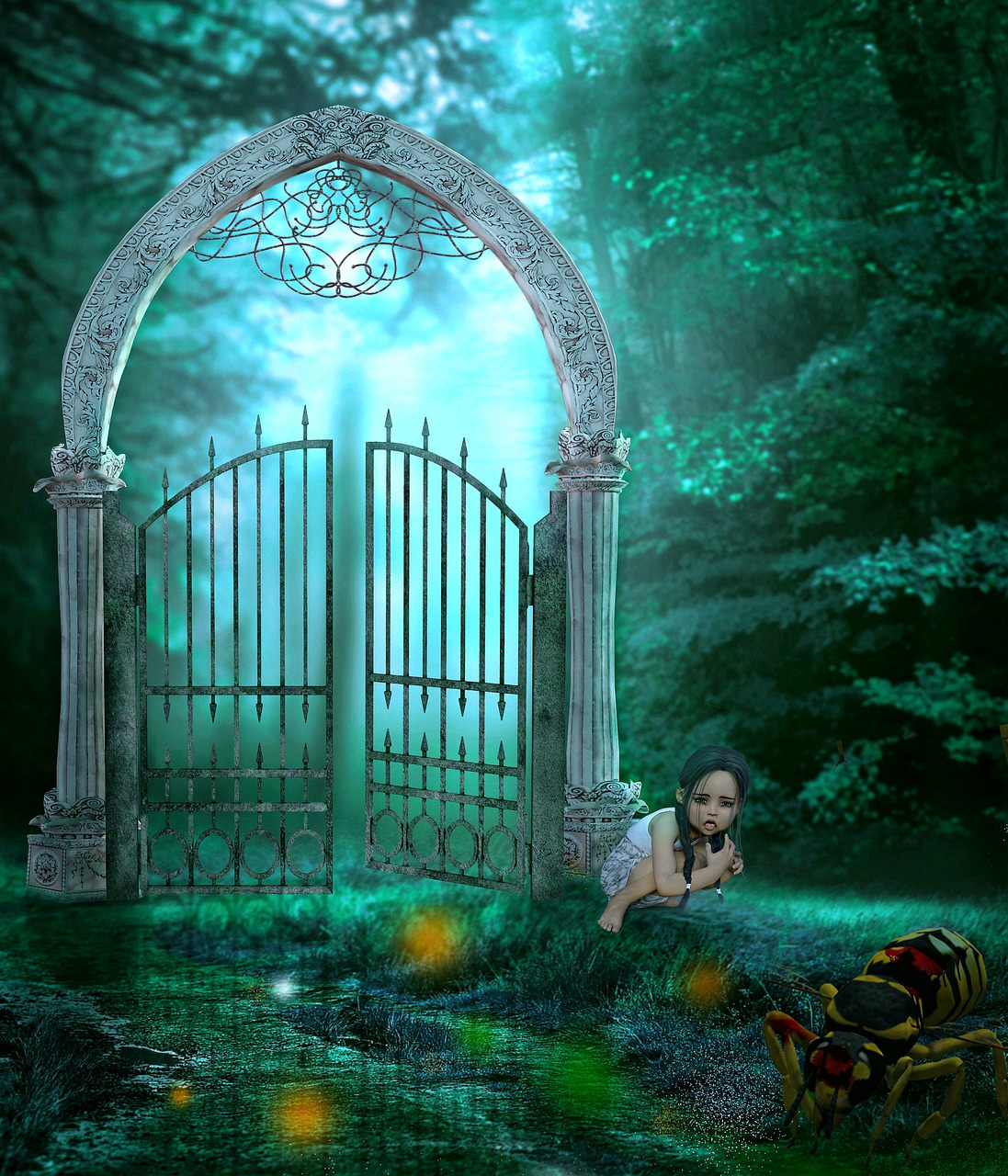 Magical Gate To Artistic Forest Wallpapers