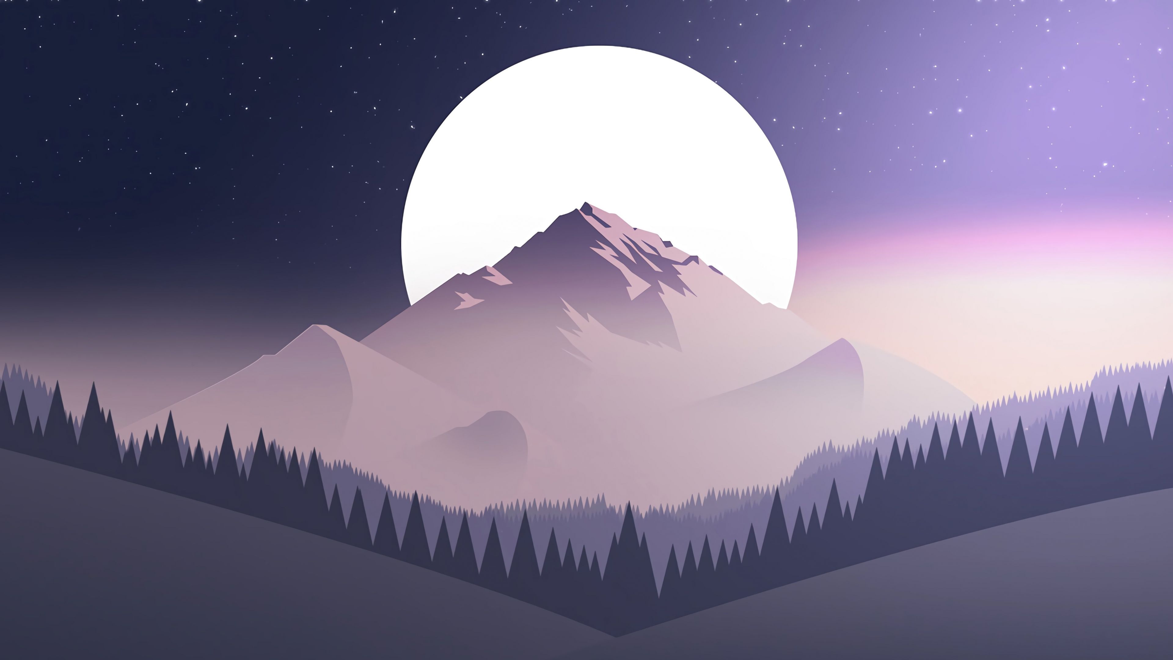 Moon And Mountains Wallpapers